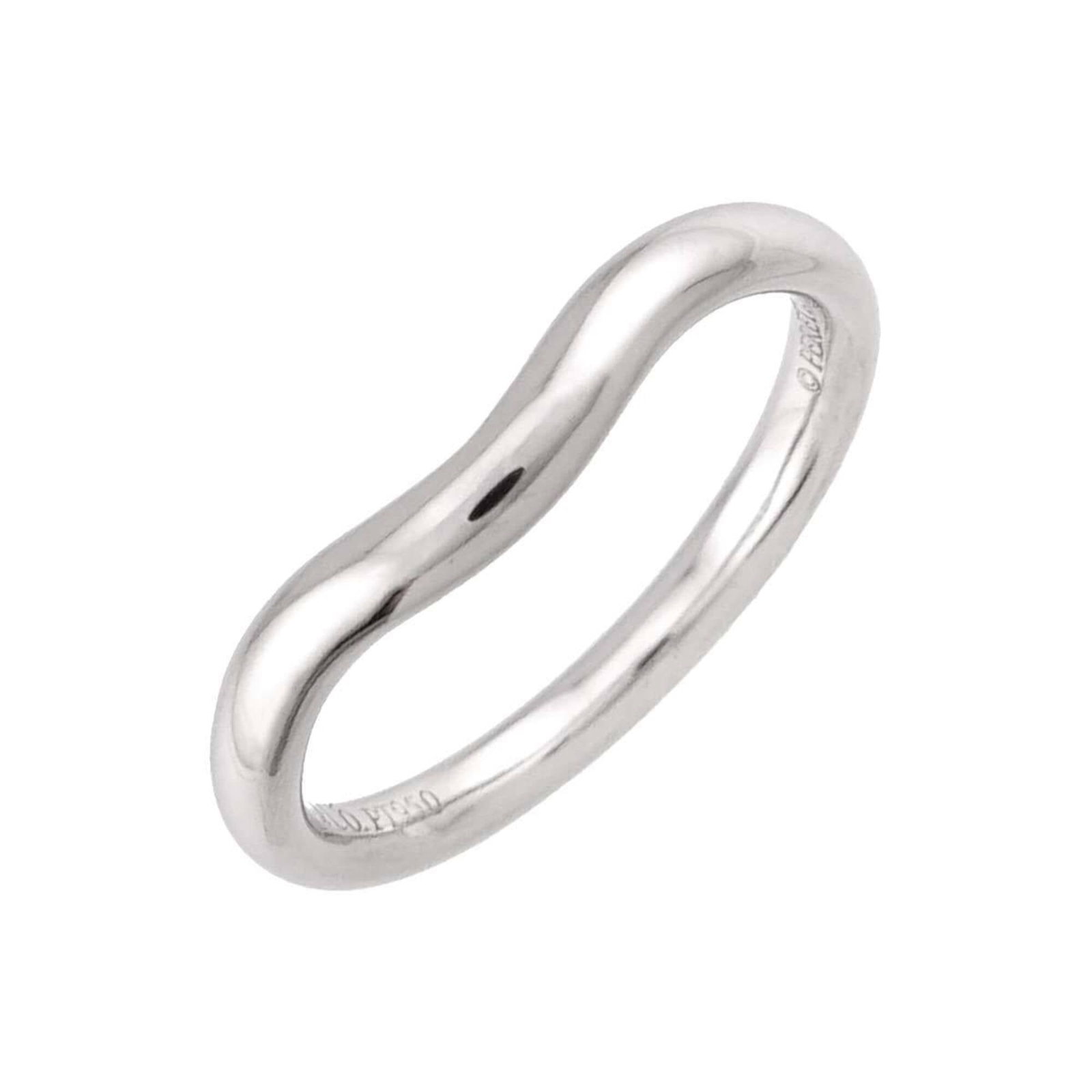 Tiffany Band Ring Platinum 950: Tiffany Band Ring Platinum 950 Platinum band ring in silver finish, bearing the Tiffany brand and made from high-quality platinum 950. This US size 4 women's band ring showcases a sleek design that co
