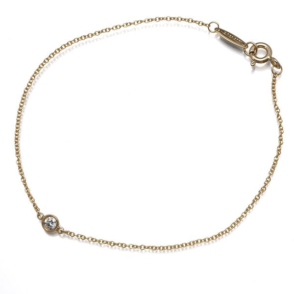 Bracelet Tiffany&Co. Diamond 0.08Ct 18K YG By The Yard: Bracelet Tiffany&Co. Diamond 0.08Ct 18K YG By The Yard Yellow Gold Tiffany & Co. Diamond Bracelet by Elsa Peretti, featuring a natural diamond with an approximate diameter of 2.8mm and a carat weight 
