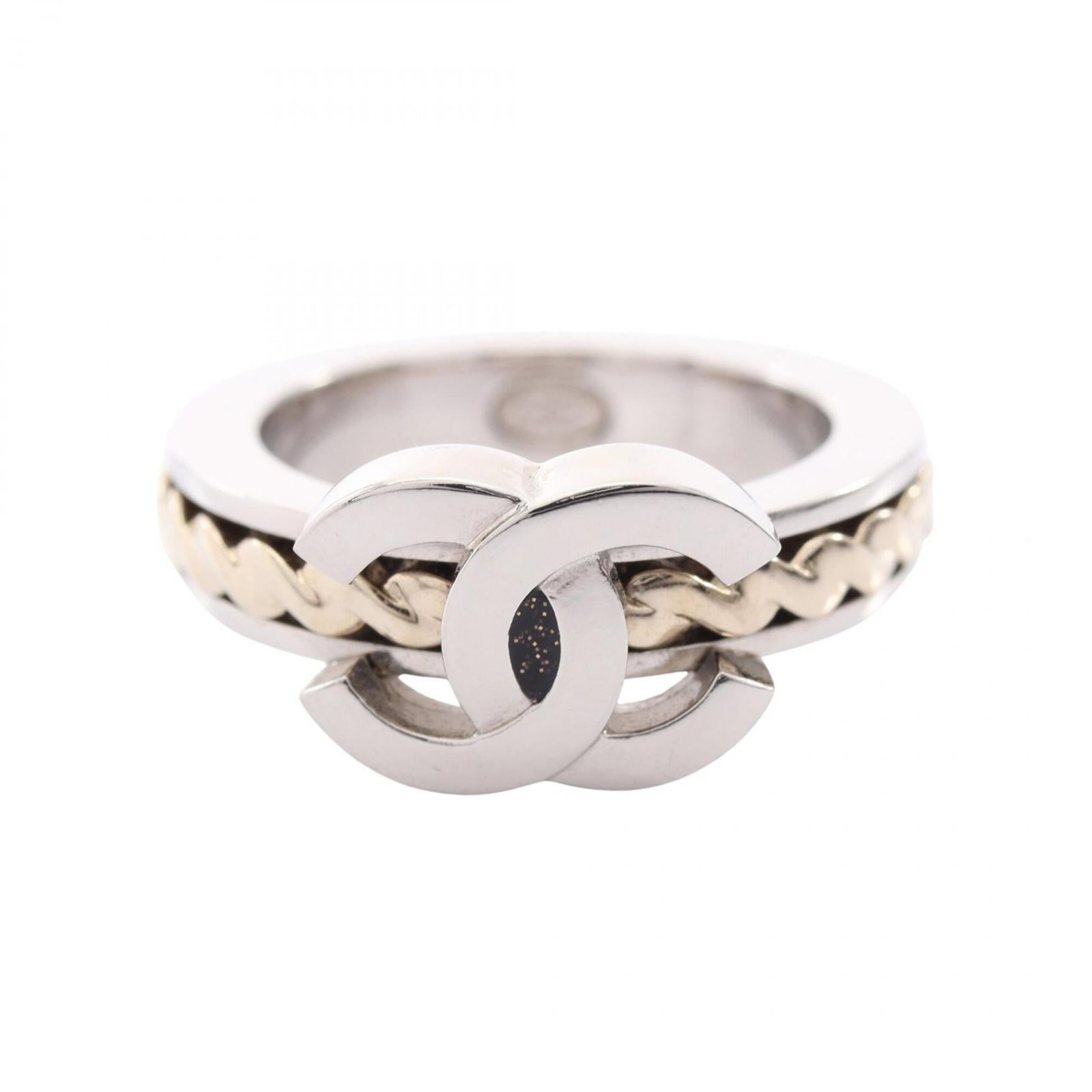 Chanel Band Ring Stainless Steel: Chanel Band Ring Stainless Steel Stainless steel construction provides durability and resistance to corrosion. This gold or silver band ring from Chanel features a classic design, available in US size
