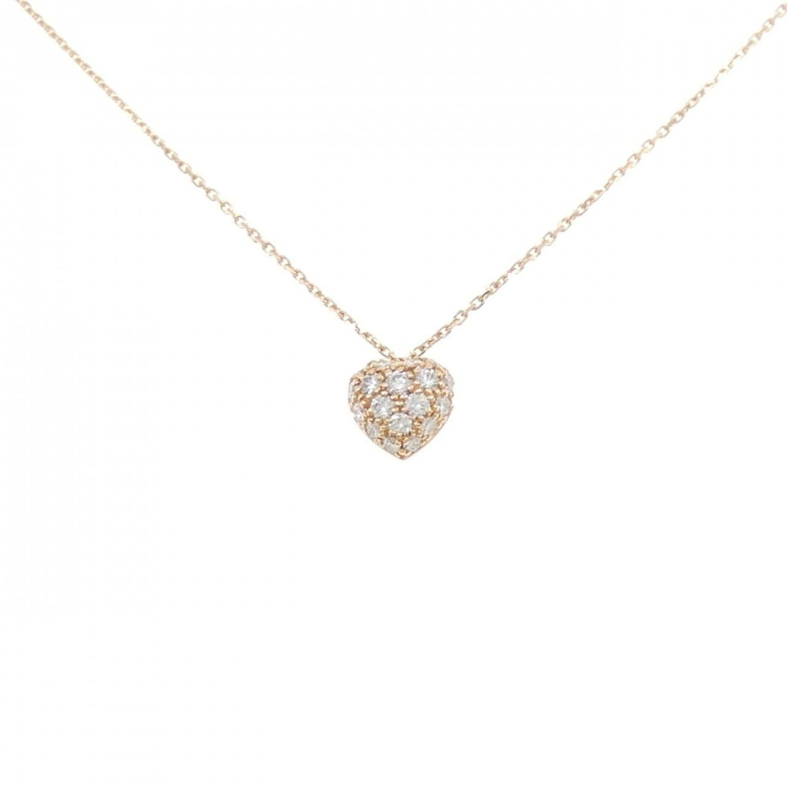 Heart necklace by Cartier: Heart necklace by Cartier Pink gold (18K) Cartier necklace features a pendant with dimensions 8.7mm x 8.6mm, suspended from a chain that fits necks 38 cm - 41 cm in circumference. The item comes with 