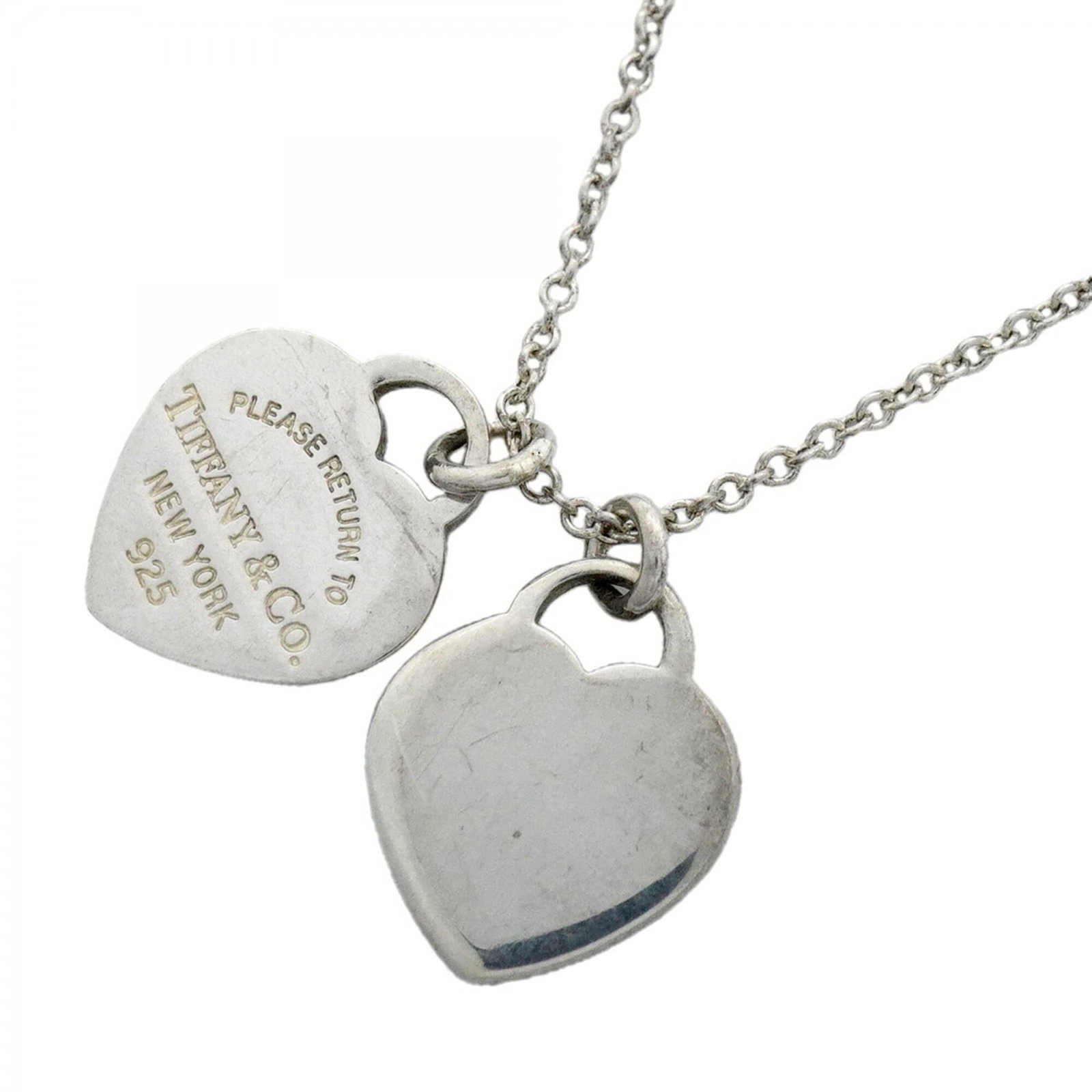Tiffany & Co. Double Return To Heart Necklace Sterling Silver 925 Women'S P3123700 (1 of 8)