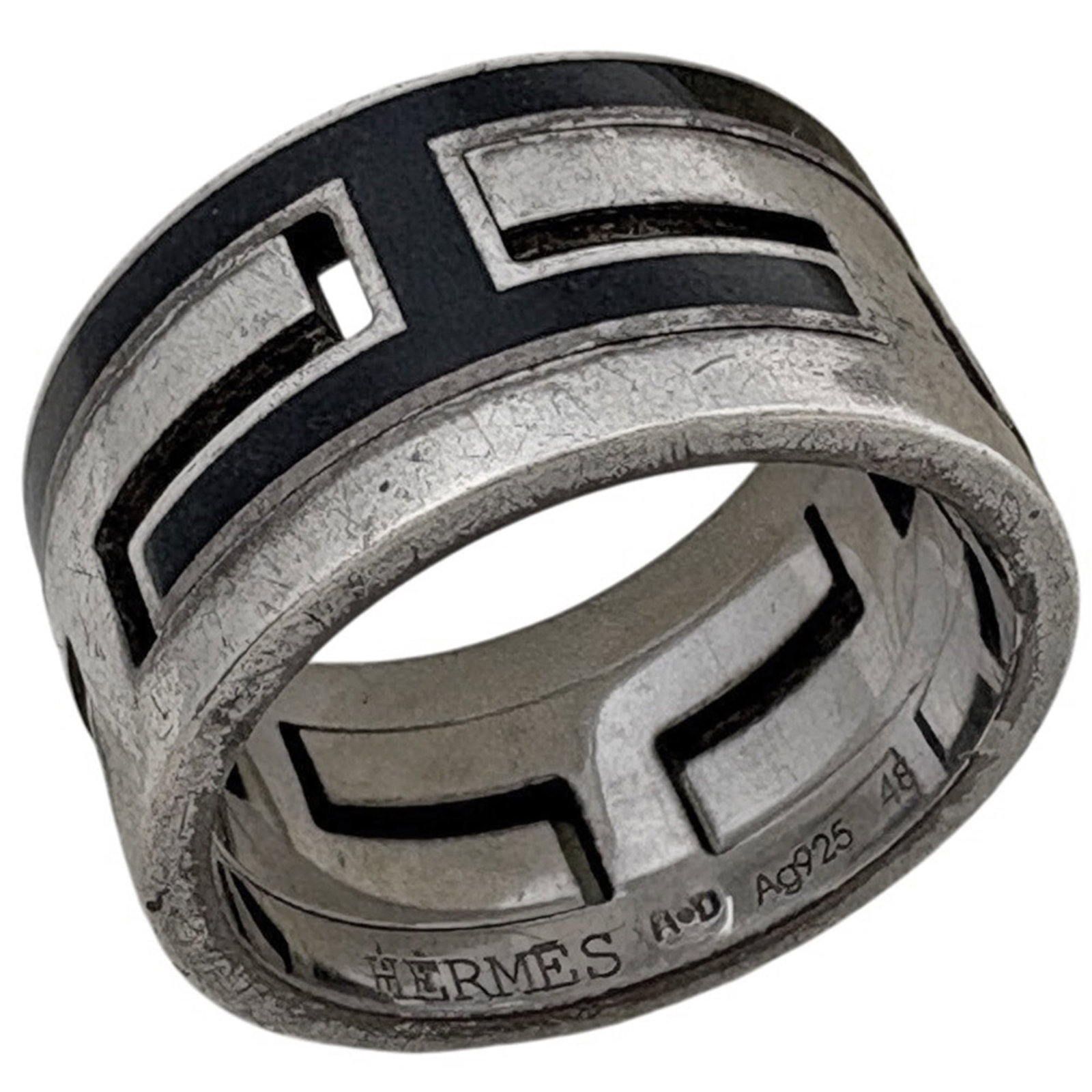 Ring of Silver Band by Hermes: Ring of Silver Band by Hermes Silver Band ring by Hermes, a sleek and sophisticated accessory in 925 sterling silver. This women's band ring features a classic design with a simple yet elegant style
