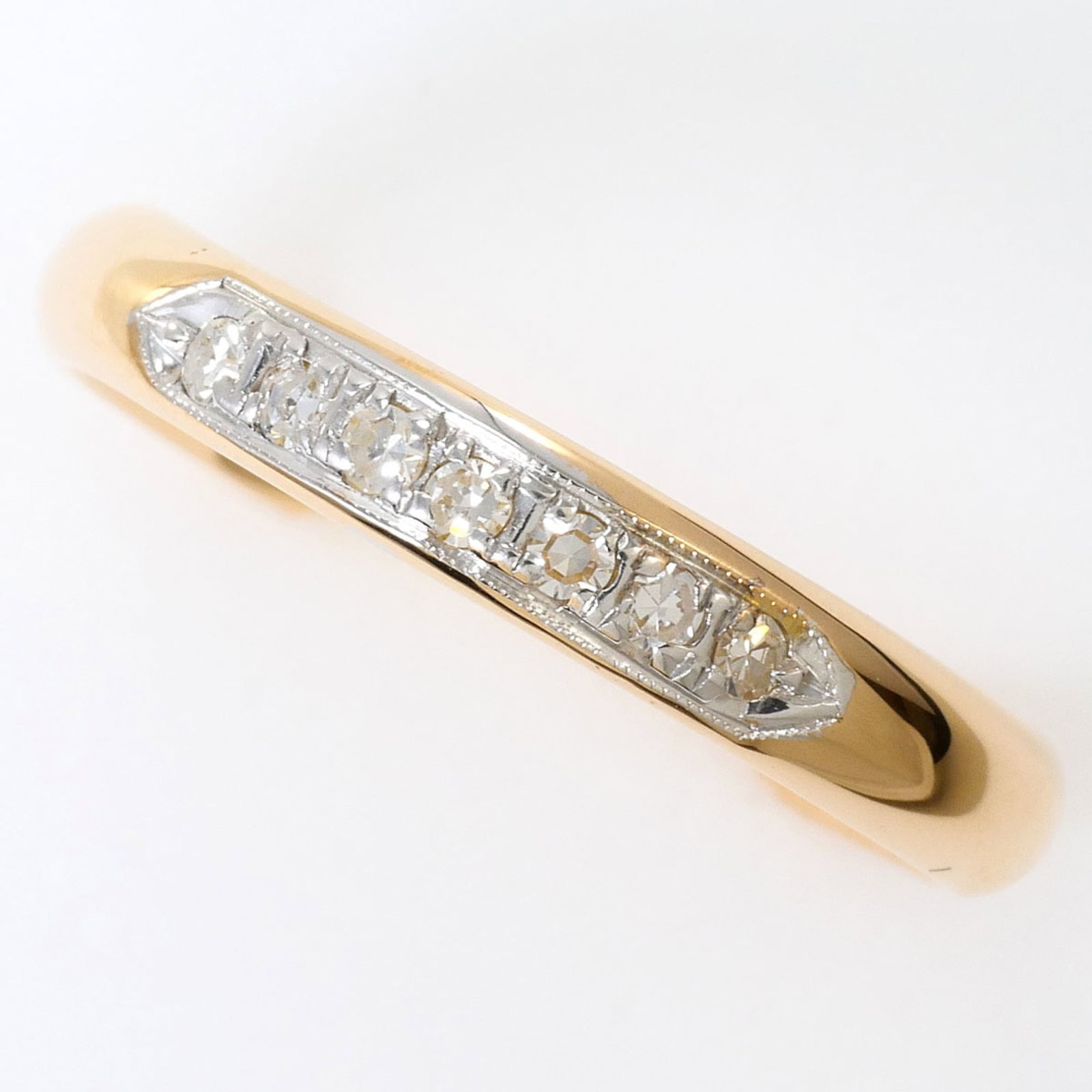 Pink Gold White Gold Pink Unbranded Band Ring 18k: Pink Gold White Gold Pink Unbranded Band Ring 18k Pink gold and white gold come together in this elegant band ring, featuring a delicate 3mm width and weighing just 0.1oz. Made from high-quality 18K