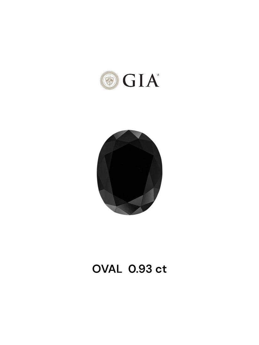GIA Oval 0.93ct Fancy Black VVS2 - Loose Natural Diamond: GIA Oval 0.93ct Fancy Black VVS2 - Loose Natural Diamond GIA certified, this oval-cut diamond boasts exceptional clarity and color. Measuring 0.93 carats in weight, its Fancy Black hue and VVS2 clarit