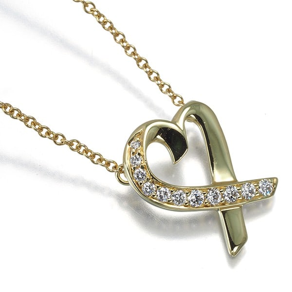 Tiffany&Co. Necklace Diamond Loving Heart 18K Yg: Tiffany&Co. Necklace Diamond Loving Heart 18K Yg 18k yellow gold Tiffany & Co. necklace features a natural diamond pendant in the iconic Loving Heart design by Paloma Picasso, with a 41cm chain length