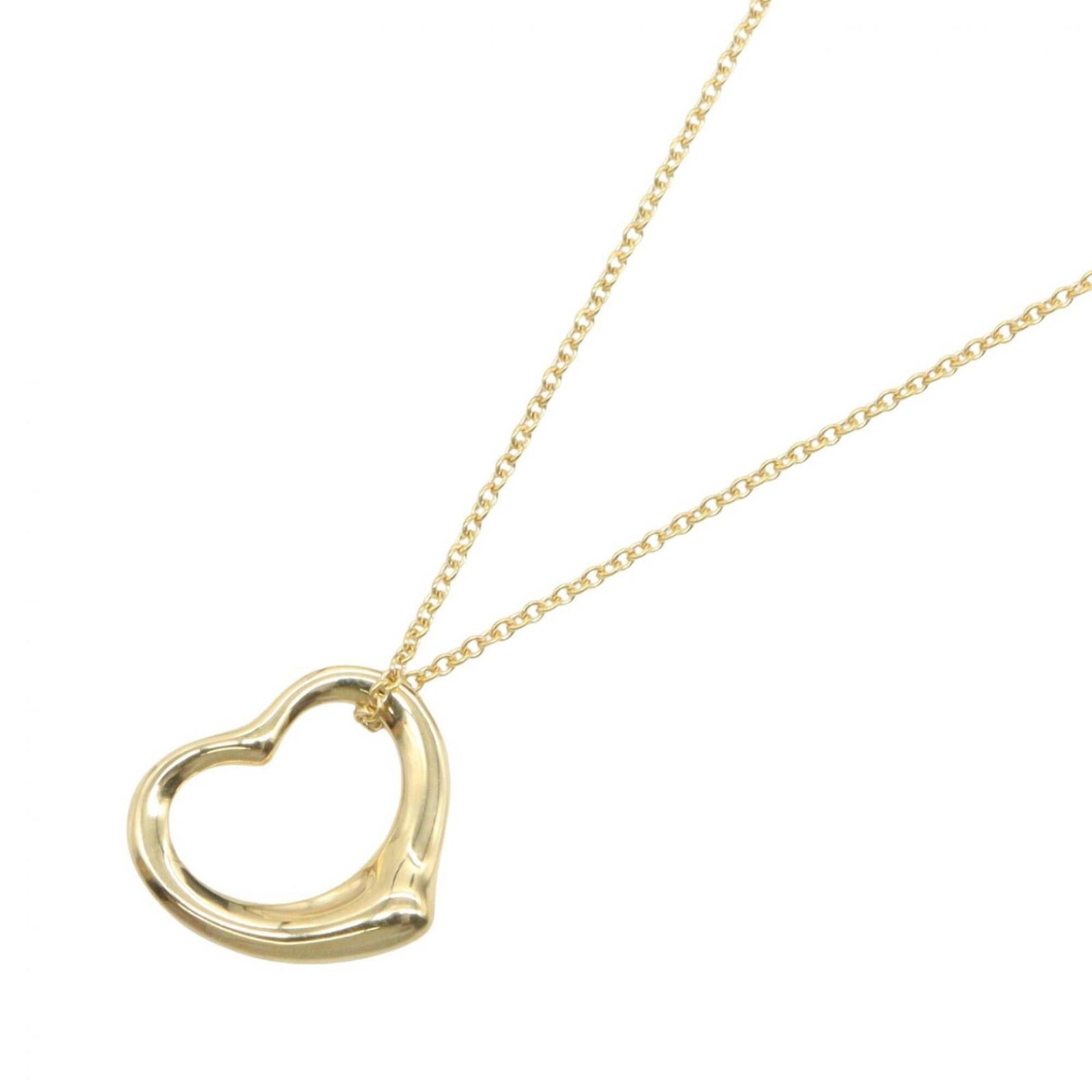 Tiffany & Co. Open Heart Necklace Sm 18K (Yellow Gold) Women'S Necklace Gold Tone: Tiffany & Co. Open Heart Necklace Sm 18K (Yellow Gold) Women'S Necklace Gold Tone 18K yellow gold necklace with an Open Heart pendant, measuring 13mm x 15mm. The necklace features a gold tone and has 