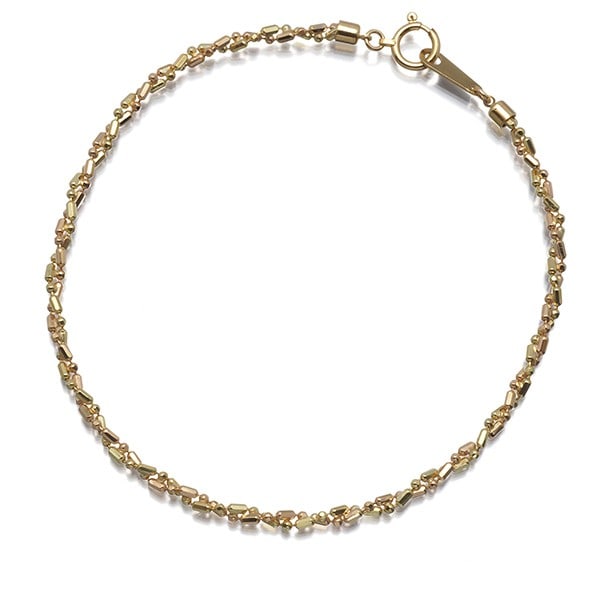 Chain Bicolor bracelet in 18k 750 Yellow Rose gold: Chain Bicolor bracelet in 18k 750 Yellow Rose gold Chain Bicolor bracelet in 18k 750 Yellow Rose gold, showcasing a unique multi-tone design with a subtle blend of yellow and rose gold hues. This