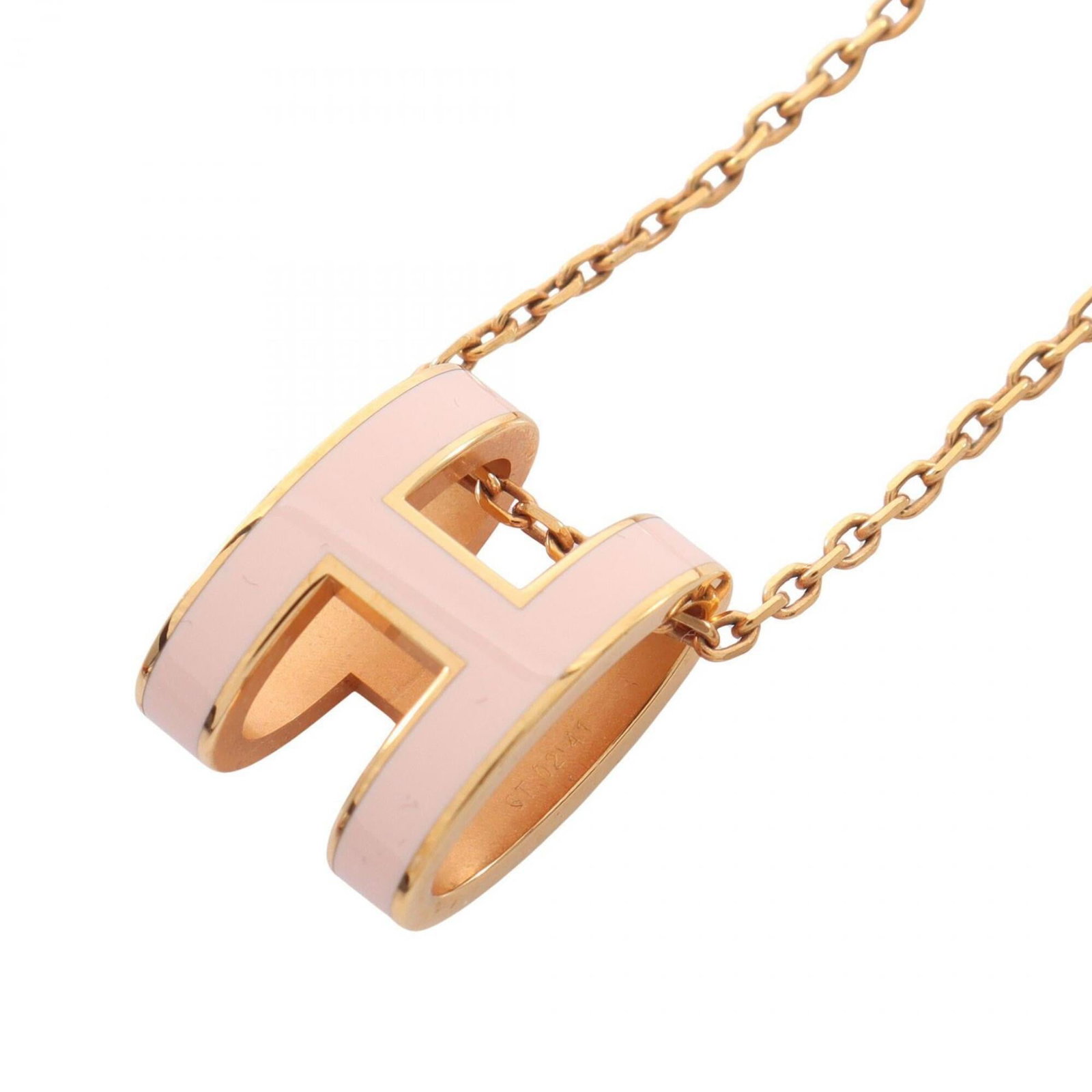 Hermes Pop H Necklace Gold-Plated (Gp) Women'S Pink/ Gold Tones.: Hermes Pop H Necklace Gold-Plated (Gp) Women'S Pink/ Gold Tones. Gold-plated by the renowned French fashion house, this Hermes Pop H Necklace boasts a sleek pink and gold tone design. Measuring 39.5 c