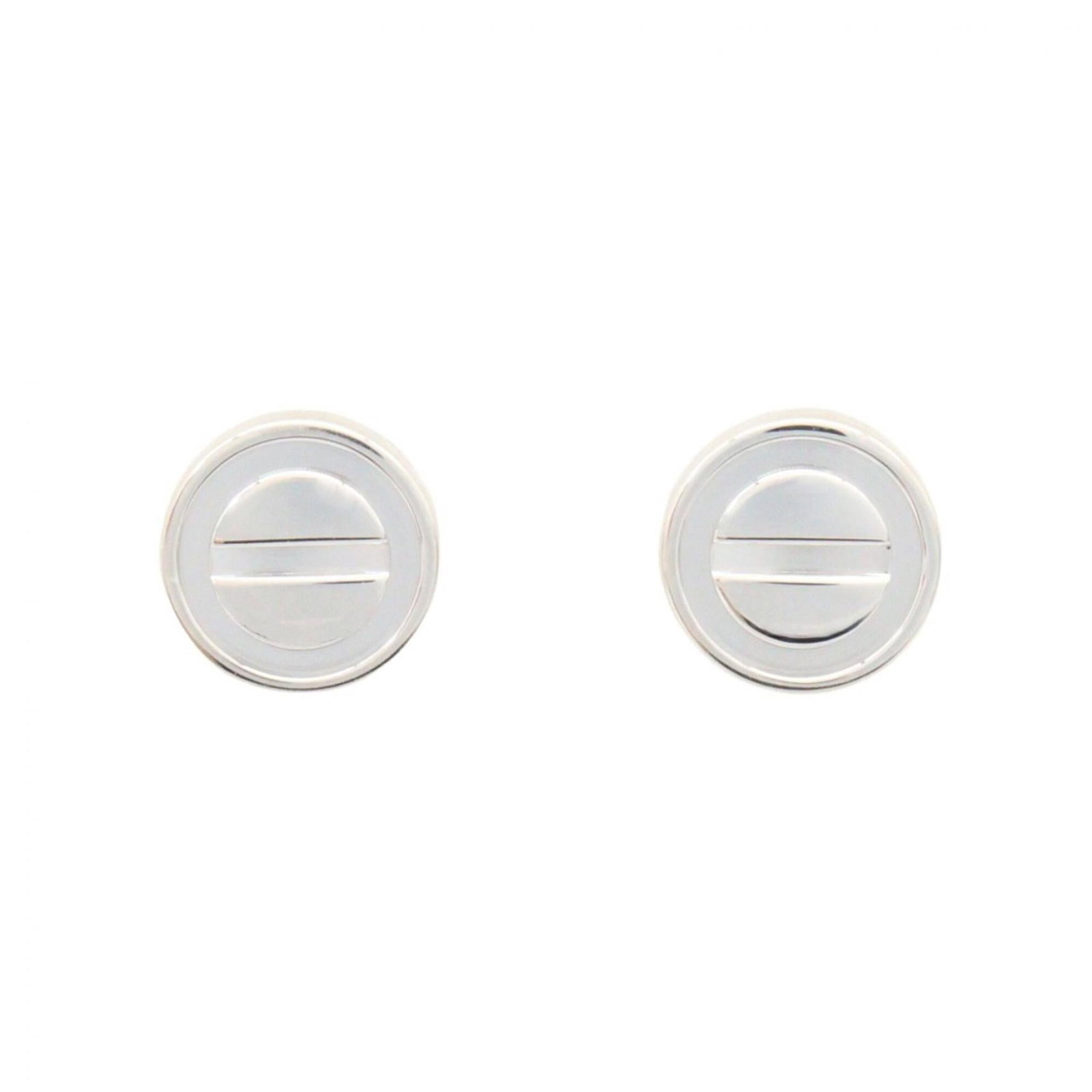 White Gold Cartier Stud Earrings 18K: White Gold Cartier Stud Earrings 18K White gold (18K) Cartier stud earrings with a sleek, modern design. The 7.00mm x 7.00mm size and white gold material provide a sophisticated look that complements