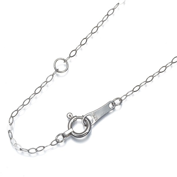Flat Link Chain Necklace 45Cm 18K 750 White Gold (1 of 3)
