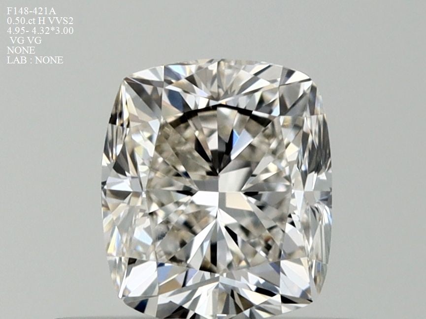 Cushion Brilliant 0.5ct H VVS2 - Loose Natural Diamond: Cushion Brilliant 0.5ct H VVS2 - Loose Natural Diamond The Cushion Brilliant 0.5ct H VVS2 - Loose Natural Diamond boasts exceptional clarity and color, with its high VVS2 grade indicating minimal incl