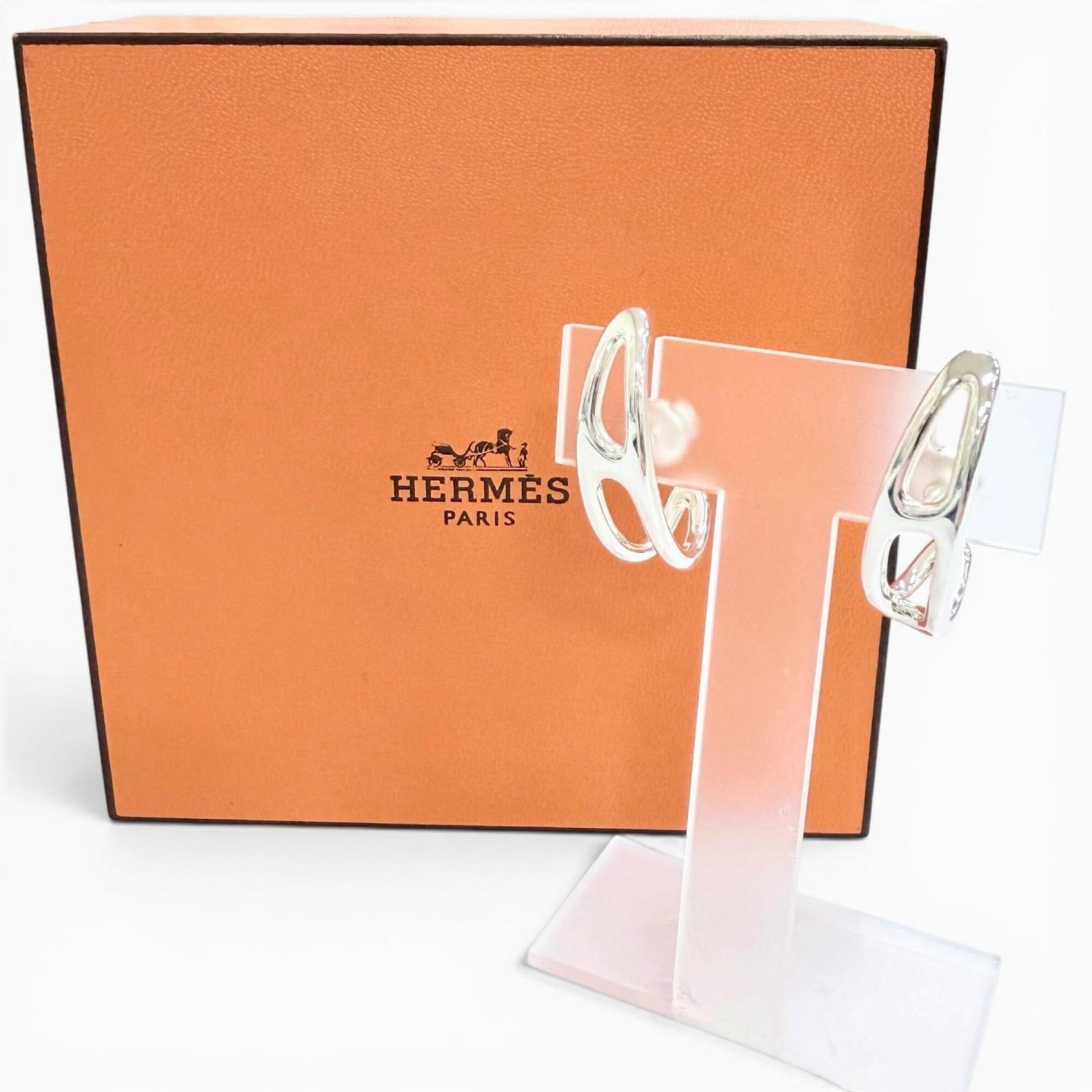 Hermes Stud Silver 925 Earrings - 2