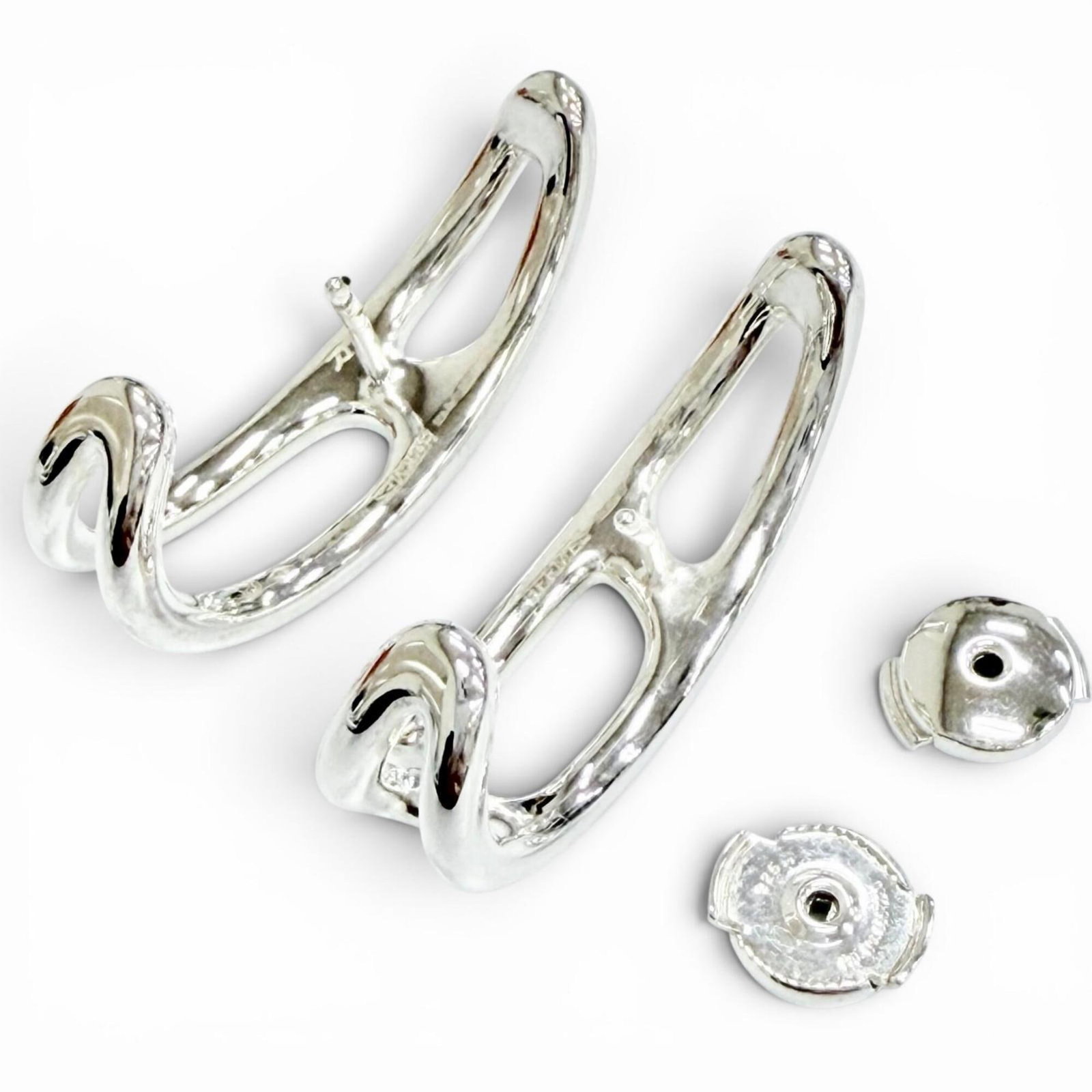 Hermes Stud Silver 925 Earrings - 5