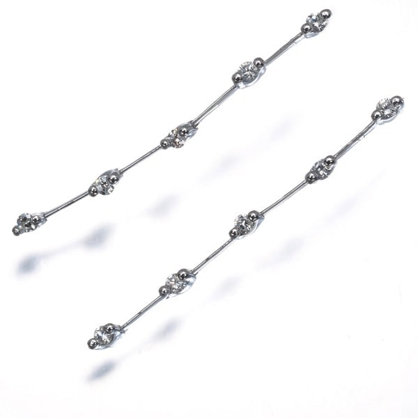 White gold diamond earrings 0.15ct 750 18k: White gold diamond earrings 0.15ct 750 18k White gold diamond earrings with a total weight of 0.15ct, set in a stylish stud design, showcasing the beauty of a natural diamond. The 18k white gold metal