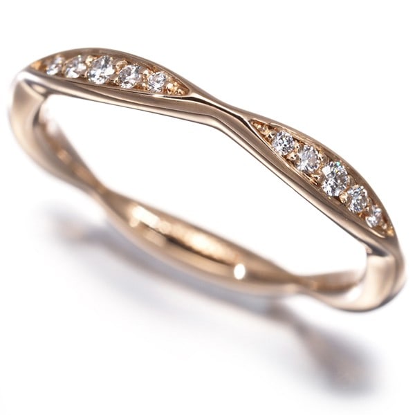 Diamond ring Camelia half eternity, 18K rose gold, 750, Eu48. (1 of 5)