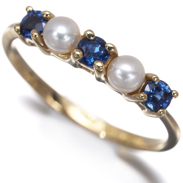 Yellow Gold Sapphire Baby Ring 750 18K Us4.5 3.2MM Pearl: Yellow Gold Sapphire Baby Ring 750 18K Us4.5 3.2MM Pearl Yellow Gold Sapphire Baby Ring 750 18K Us4.5 3.2MM Pearl - A delicate and elegant 18k yellow gold ring featuring a cultured pearl with an appro