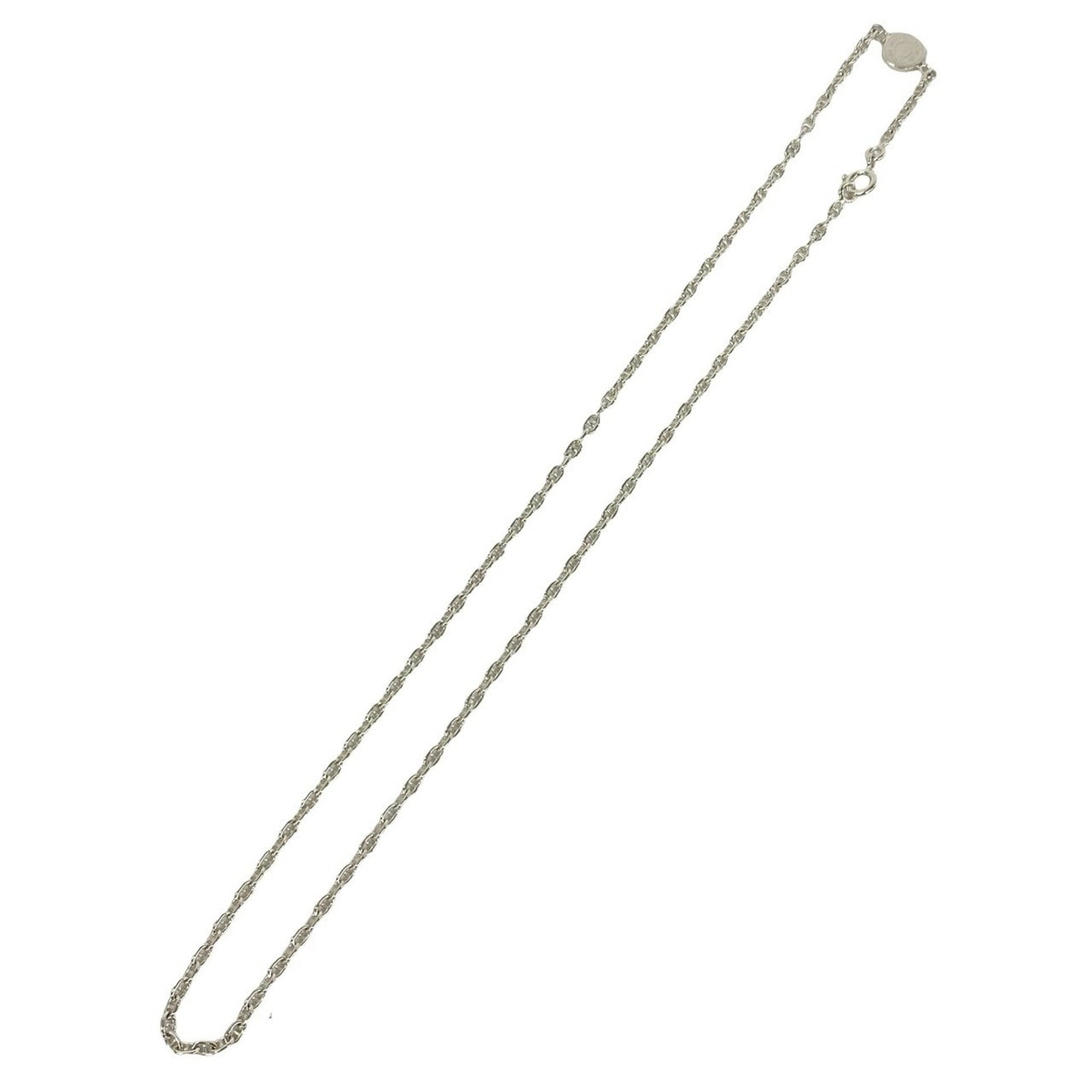 Hermes Chaine D'Ancre Sellier Necklace Logo Engraved Sterling Silver 925 Accessory For Men And: Hermes Chaine D'Ancre Sellier Necklace Logo Engraved Sterling Silver 925 Accessory For Men And Sterling silver necklace with Hermes Chaine D'Ancre Sellier logo, engraved on the pendant. The necklace