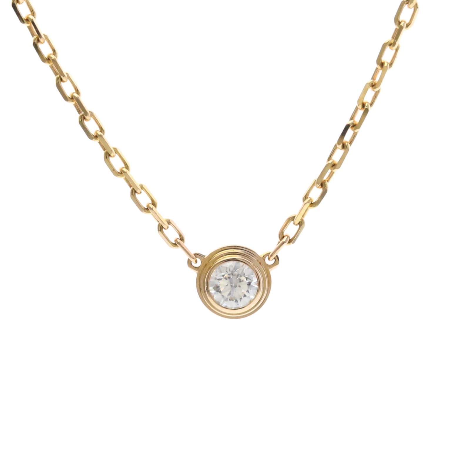 Cartier Damour Diamond Necklace Sm Pink Gold (18K) Diamond Menwomen Fashion Necklace (Pink Gold): Cartier Damour Diamond Necklace Sm Pink Gold (18K) Diamond Menwomen Fashion Necklace (Pink Gold) Cartier's Damour Diamond Necklace in pink gold (18K) boasts a stunning 2.8g diamond pendant, carefully 