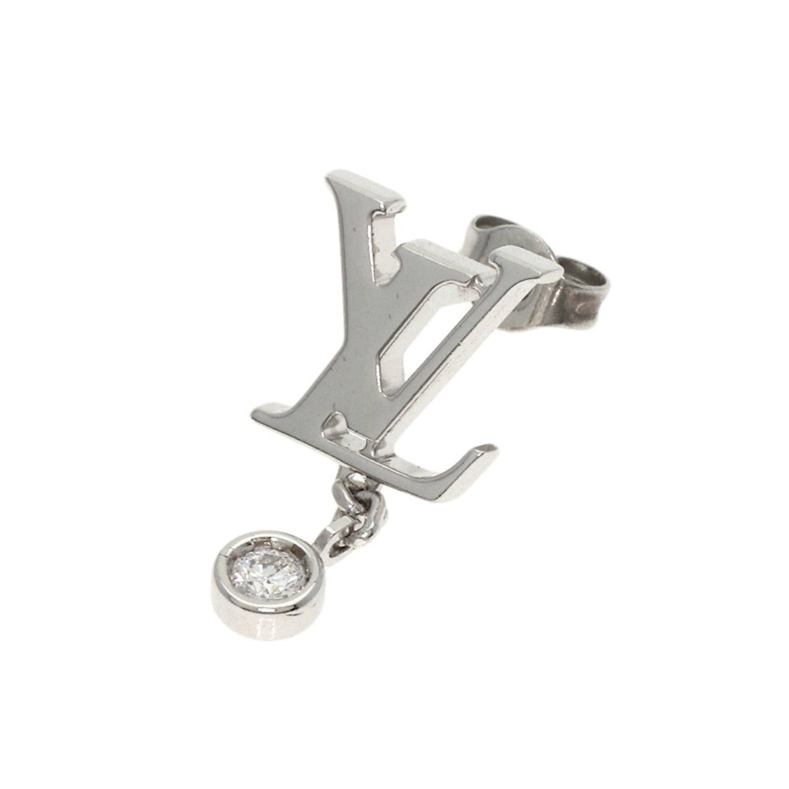 Louis Vuitton Stud Earrings White Gold (18K): Louis Vuitton Stud Earrings White Gold (18K) White gold (18K) stud earrings from Louis Vuitton, featuring a sleek and modern design. The earrings measure 15.70mm x 7.70mm / 0.62'' x 0.30''. They are m