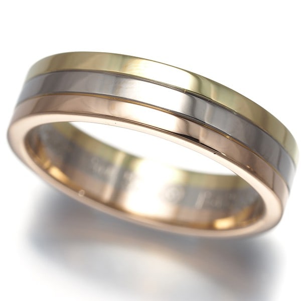 Cartier Ring Vendome Louis Cartier 3Color Eu52 18K Yg/ Wg/ Rg: Cartier Ring Vendome Louis Cartier 3Color Eu52 18K Yg/ Wg/ Rg Cartier's Vendome Louis Cartier ring boasts a striking multi-tone gold design, featuring 18k yellow, white, and rose gold in harmony.