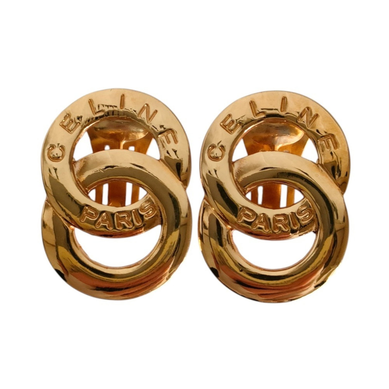 Clip earrings by Celine: Clip earrings by Celine Clip earrings by Celine, featuring a sleek gold design with precise measurements at 31.00mm x 22.00mm. Made from high-quality materials, these clip earrings showcase the