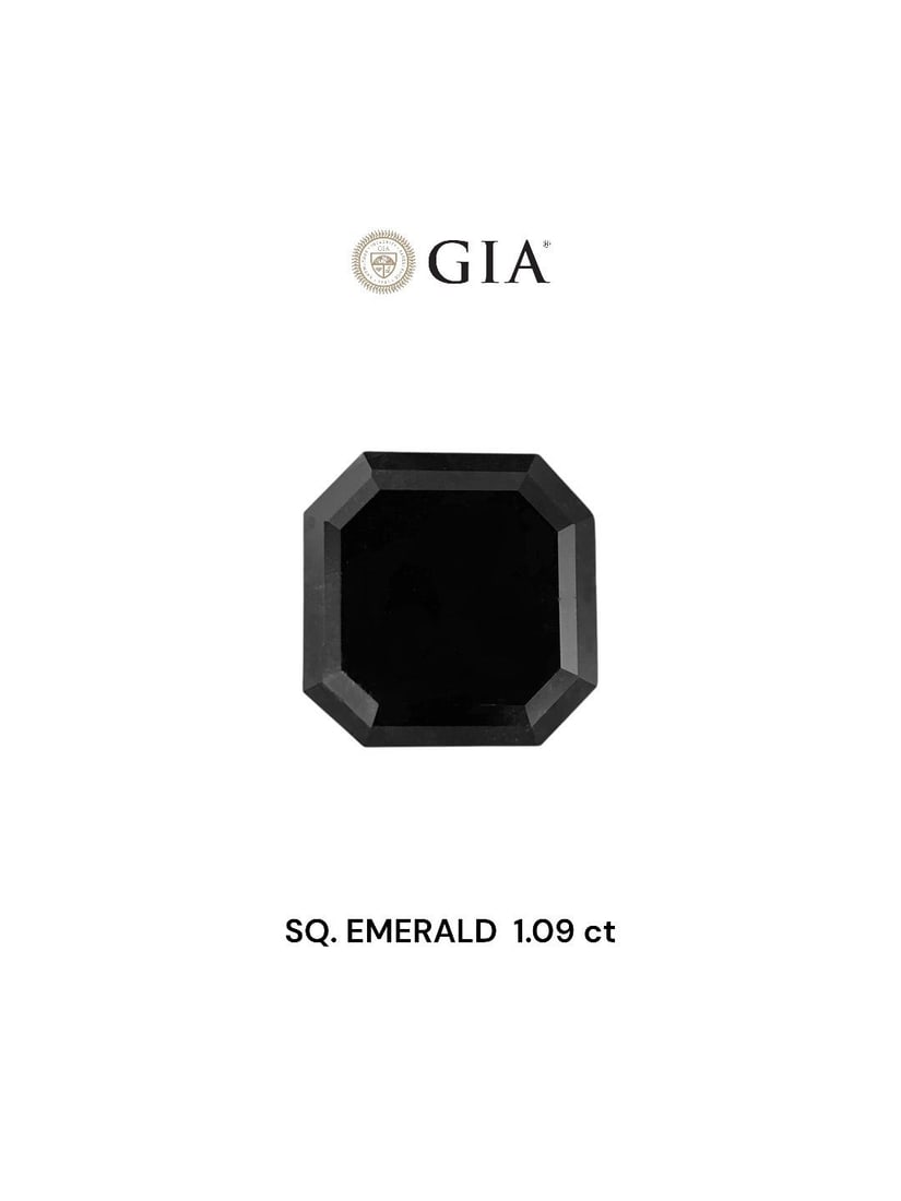 GIA Square Emerald 1.09ct Fancy Black VVS2 - Loose Natural Diamond: GIA Square Emerald 1.09ct Fancy Black VVS2 - Loose Natural Diamond GIA Square Emerald 1.09ct Fancy Black VVS2 - Loose Natural Diamond features an EX polished surface, EX symmetry, and a VVS2 clarity g