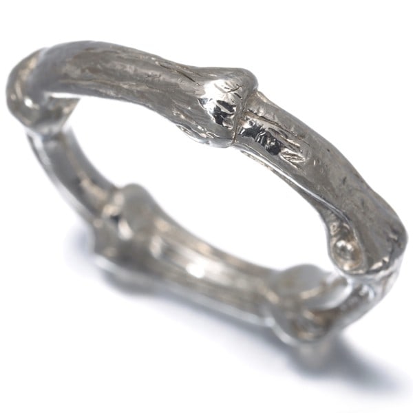 Tiffany & Co Sterling Silver Bamboo Nature Us5.25-5.5 Ring: Tiffany & Co Sterling Silver Bamboo Nature Us5.25-5.5 Ring Sterling silver band with intricate details, crafted by Tiffany & Co. in a natural design inspired by bamboo. The ring features a 925 sterlin