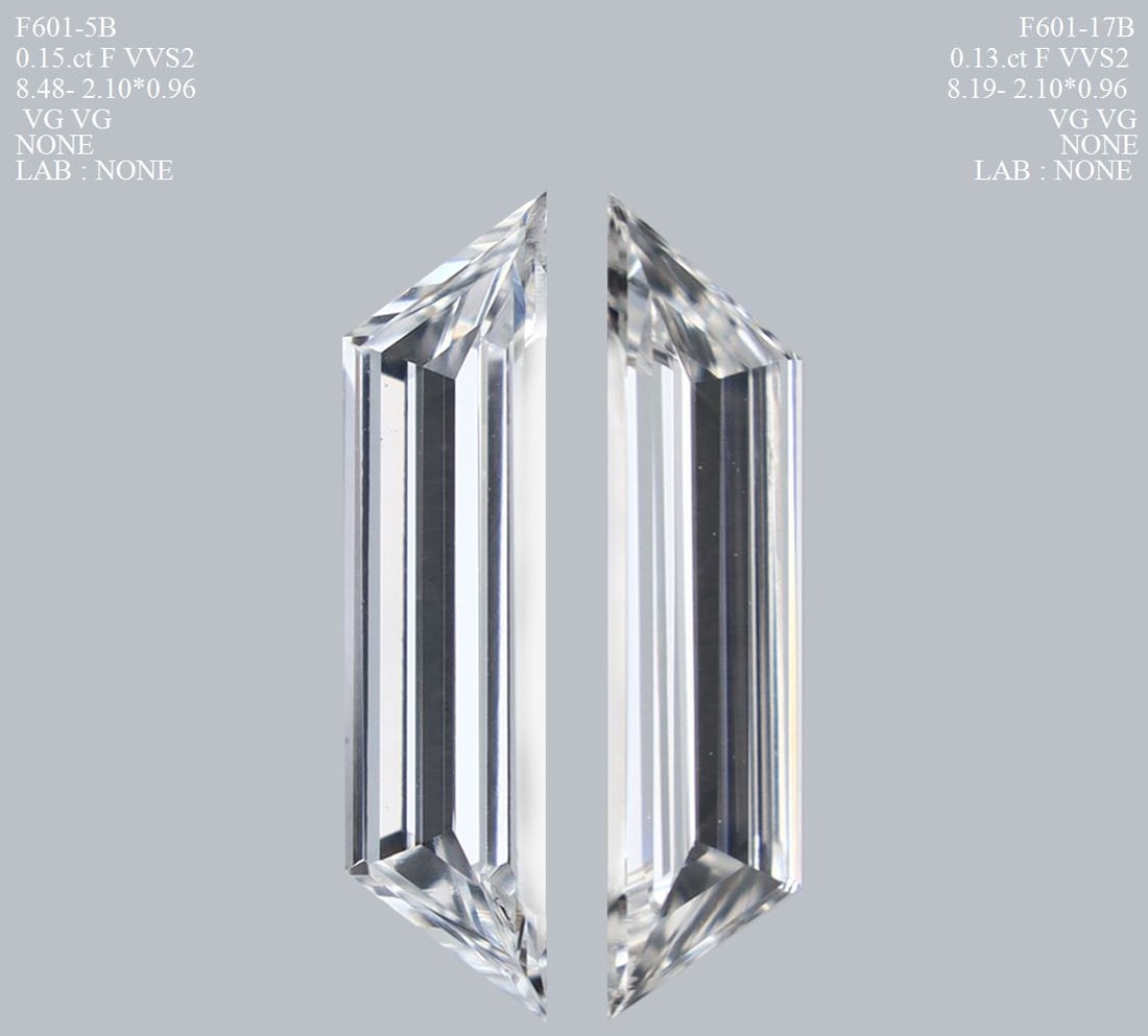 Trapezoid 0.15ct F VVS2 - Loose Natural Diamond: Trapezoid 0.15ct F VVS2 - Loose Natural Diamond The Trapezoid 0.15ct F VVS2 - Loose Natural Diamond boasts exceptional clarity and color, with a flawless VVS2 grade and vibrant F color. Its unique