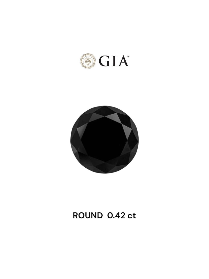 GIA Round 0.42ct Fancy Black VVS2 - Loose Natural Diamond: GIA Round 0.42ct Fancy Black VVS2 - Loose Natural Diamond The GIA Round 0.42ct Fancy Black VVS2 diamond boasts exceptional clarity and color, with its EX polish and symmetry showcasing its natural