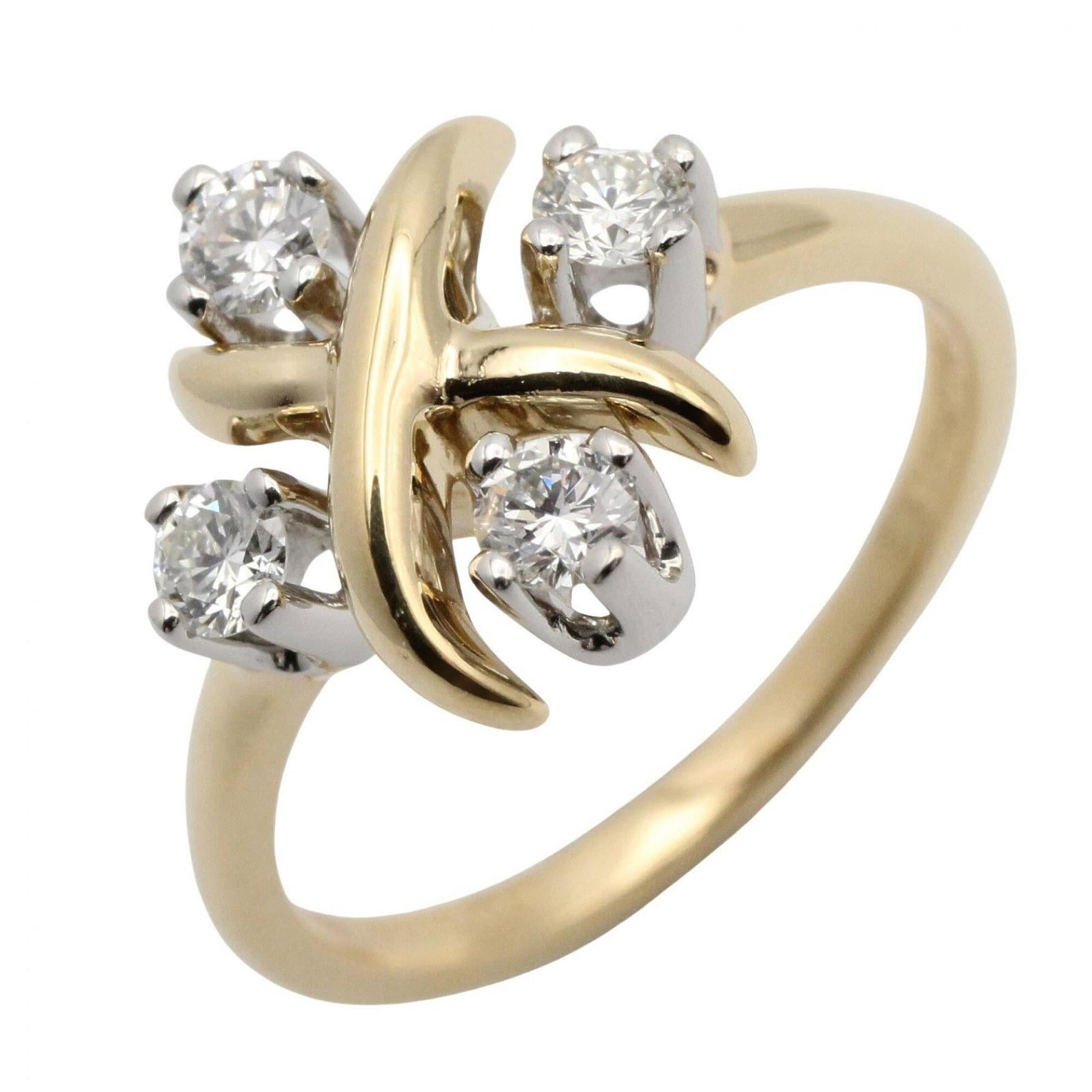 Tiffany Band Ring Platinum 950 Yellow Gold (18K): Tiffany Band Ring Platinum 950 Yellow Gold (18K) Platinum 950, 18K yellow gold band ring from Tiffany features a clear diamond stone and sleek design. This women's ring boasts a classic style with sub