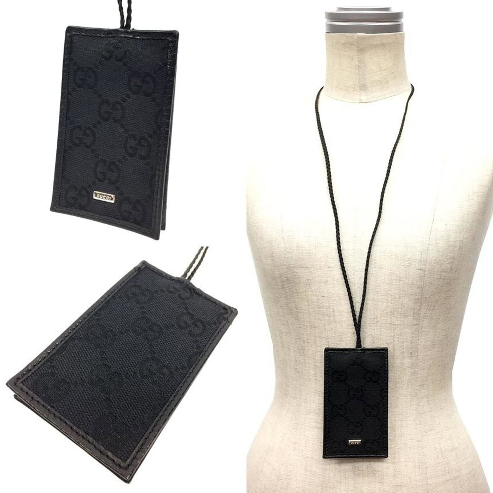 Gucci Gg Canvas Crochet Necklace Key Ring Keychain Charm Black Pendant Gucci Men'S: Gucci Gg Canvas Crochet Necklace Key Ring Keychain Charm Black Pendant Gucci Men'S Canvas, Leather Gucci Pendant Necklace Key Ring in Black Features a 100mm x 60mm Canvas Pendant with a Notable Signat