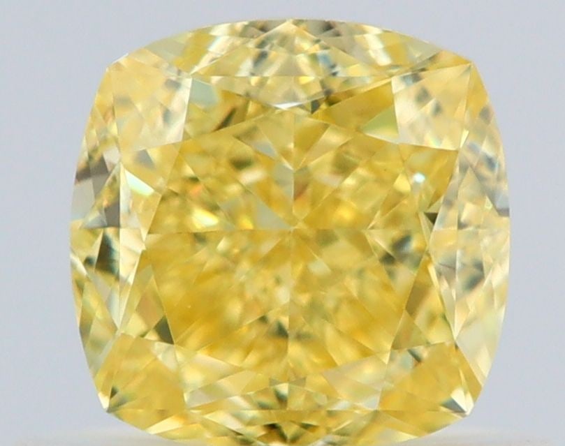 GIA Cushion Brilliant 0.68ct Fancy Intense Yellow VVS2 - Loose Natural Diamond: GIA Cushion Brilliant 0.68ct Fancy Intense Yellow VVS2 - Loose Natural Diamond GIA-certified, this 0.68ct Fancy Intense Yellow VVS2 diamond boasts exceptional clarity and color, with EX polish and GD