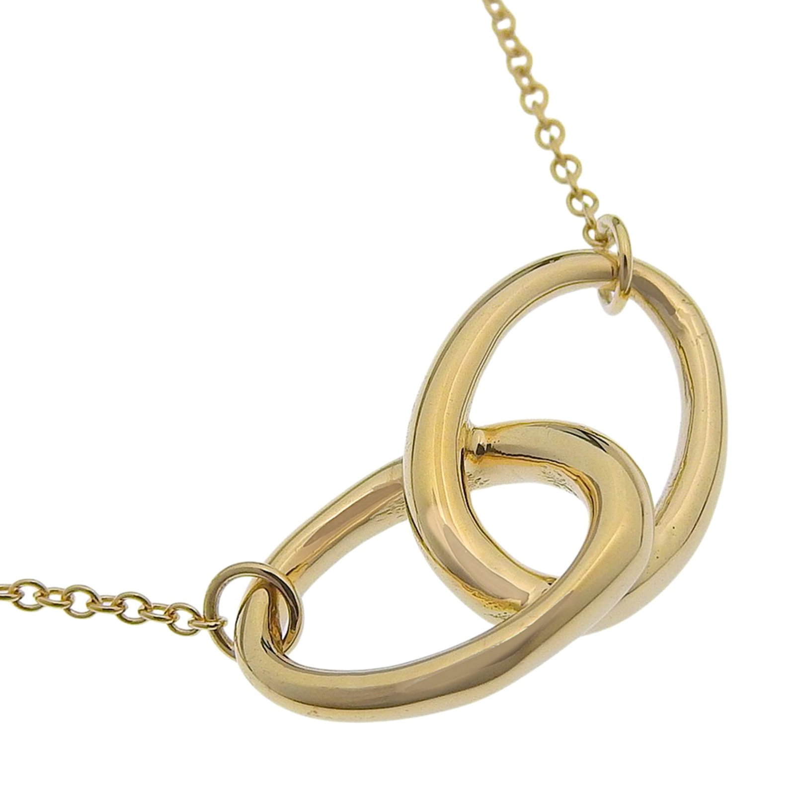 Tiffany & Co. Double Loop Necklace Elsa Peretti Design 18K Yellow Gold Approx. 4.3G Women'S.: Tiffany & Co. Double Loop Necklace Elsa Peretti Design 18K Yellow Gold Approx. 4.3G Women'S. Tiffany & Co.'s iconic Double Loop Necklace features Elsa Peretti's signature design, crafted from 18K yell