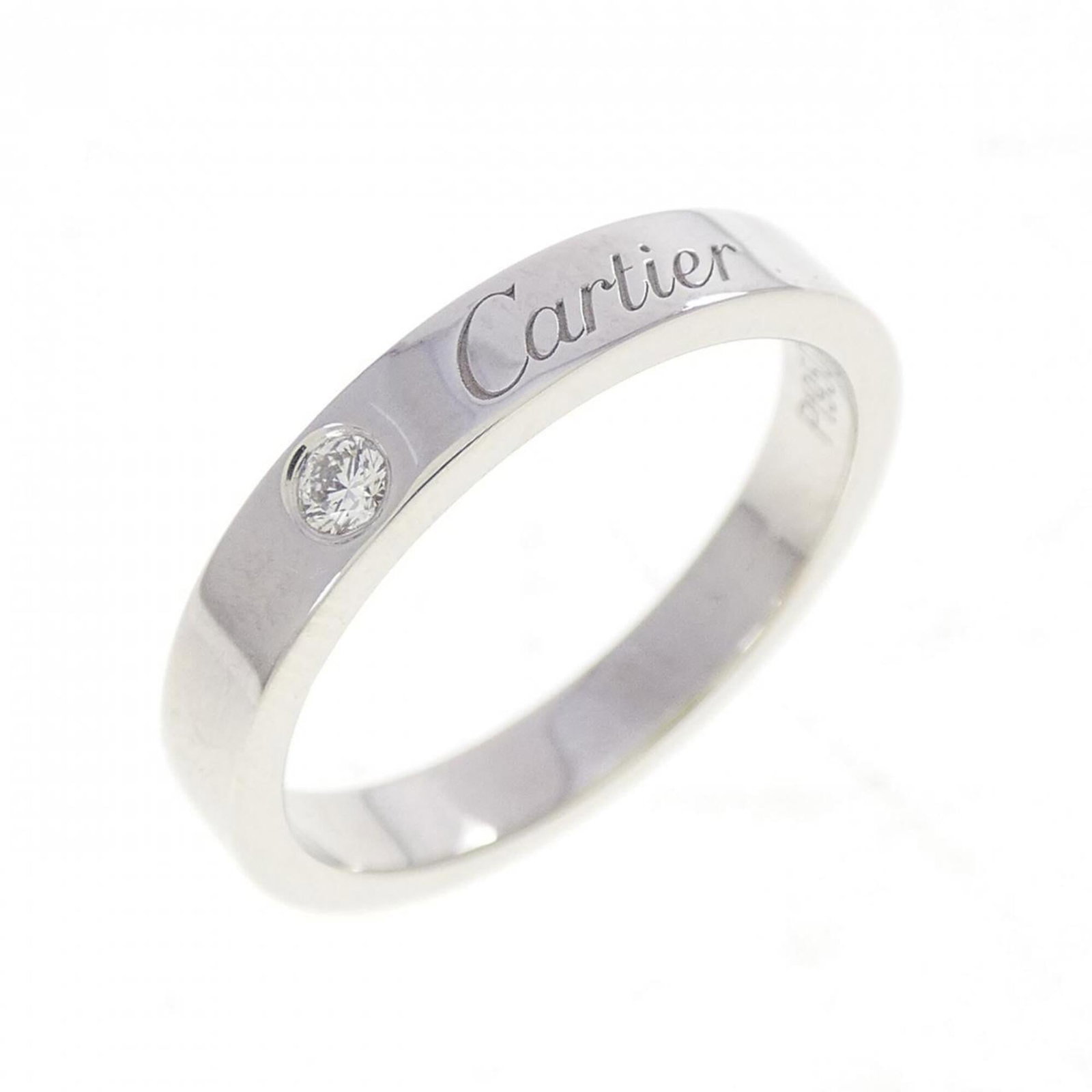 Cartier Band Ring Platinum 950: Cartier Band Ring Platinum 950 Cartier Band Ring Platinum 950 features a diamond stone and is made from high-quality platinum 950. This elegant band ring is designed for women and is available in size