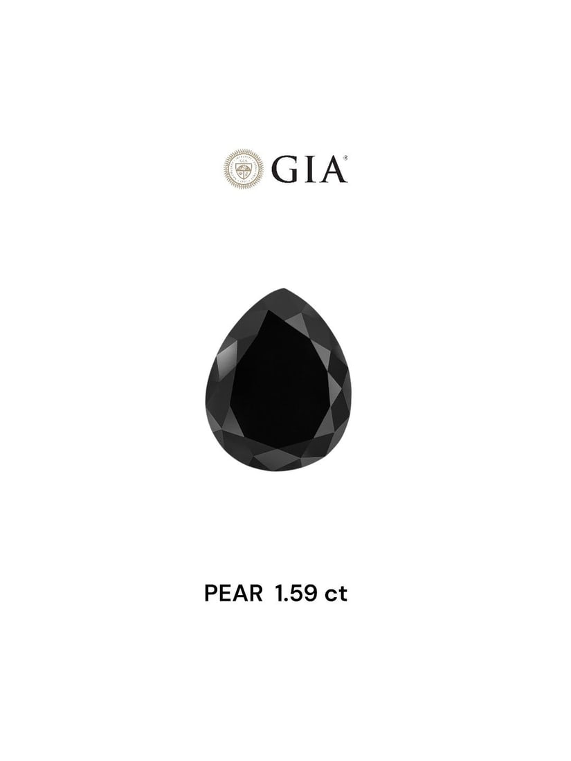 GIA Pear 1.59ct Fancy Black VVS2 - Loose Natural Diamond: GIA Pear 1.59ct Fancy Black VVS2 - Loose Natural Diamond GIA-certified, this loose natural diamond boasts an impressive 1.59 carat Fancy Black VVS2 cut, showcasing exceptional clarity and luster. Its
