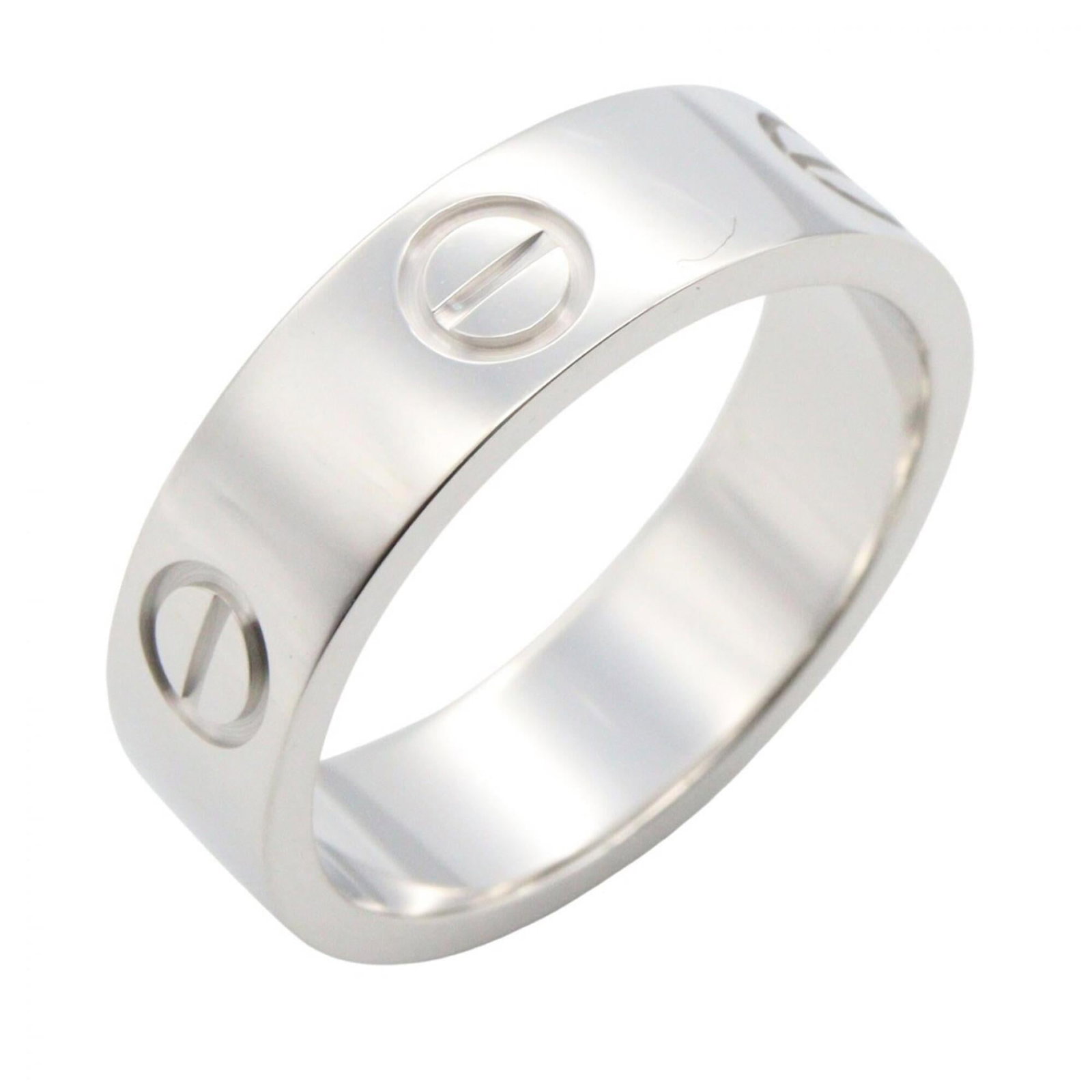 Cartier Band Ring White Gold (18K): Cartier Band Ring White Gold (18K) Cartier Band Ring White Gold (18K) features a sleek design with white gold (18K) material, making it a stylish accessory for women. This band ring measures 53 US and
