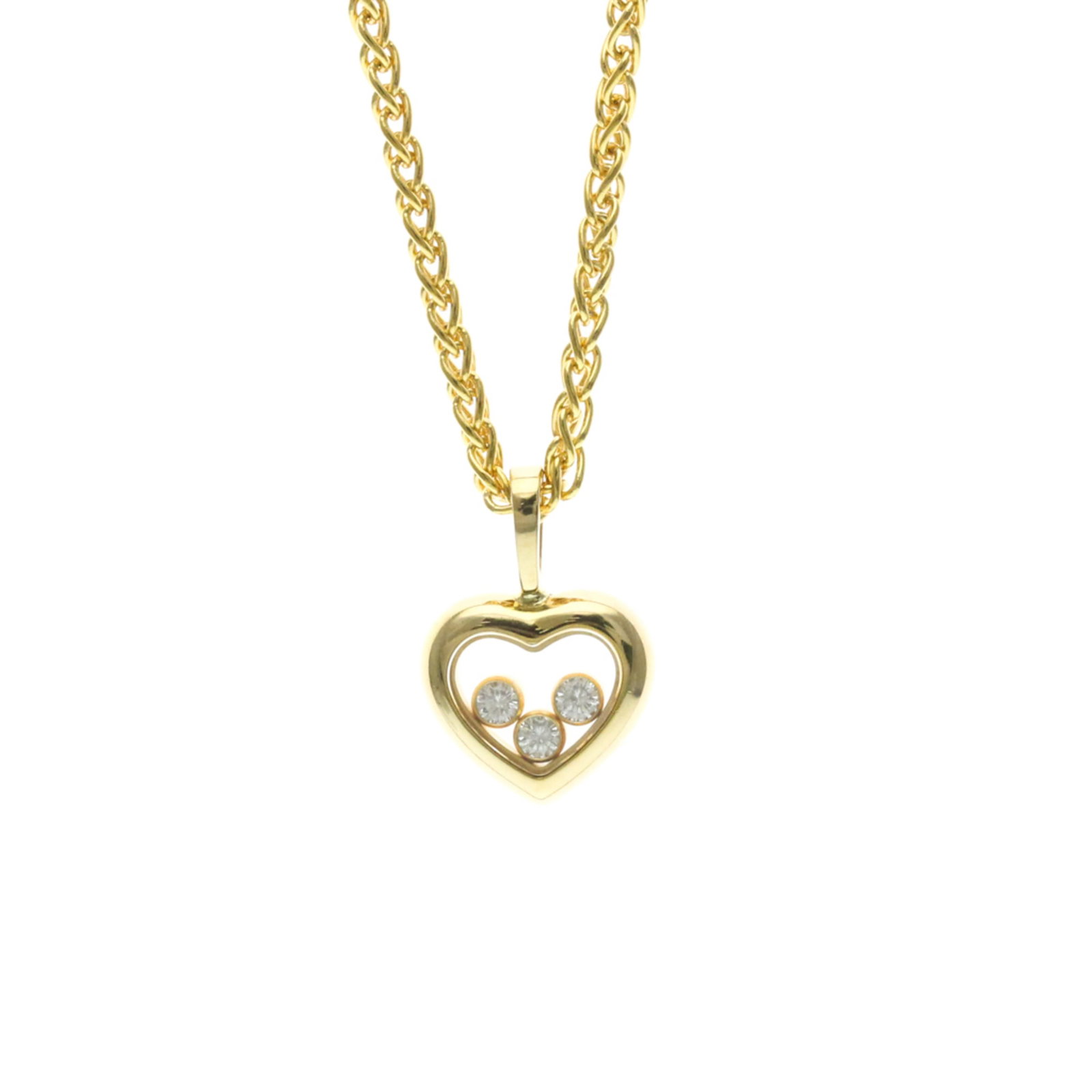 Chopard Happy Diamonds Necklace Yg 79/ 4611 Product Condition: A Weight: 11.7G: Chopard Happy Diamonds Necklace Yg 79/ 4611 Product Condition: A Weight: 11.7G Yellow gold (18K) Happy Diamonds Necklace YG 79/4611, featuring a pendant with diamonds weighing 11.7g, set in a stylish 