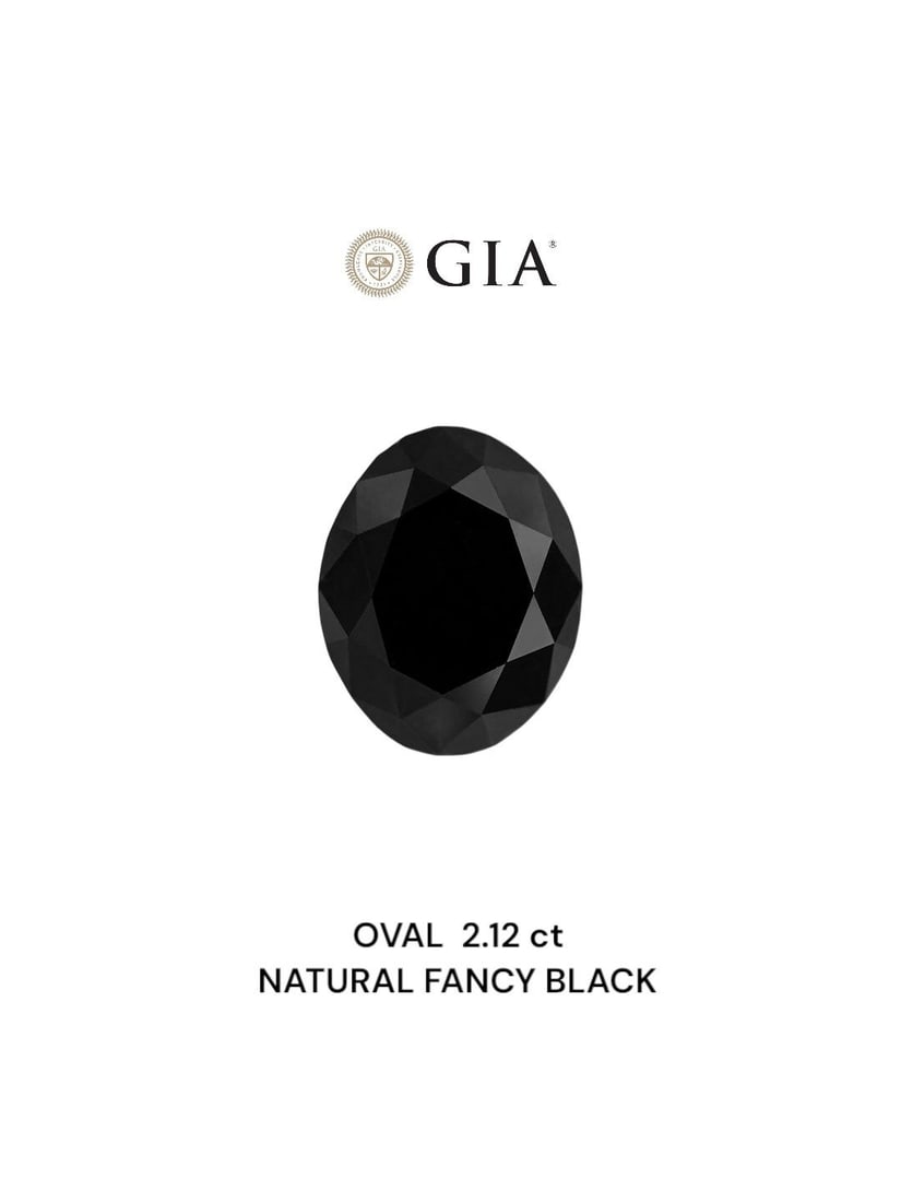 GIA Oval 2.12ct Fancy Black VVS2 - Loose Natural Diamond: GIA Oval 2.12ct Fancy Black VVS2 - Loose Natural Diamond GIA-certified, oval-cut diamond with exceptional clarity and polish. This Fancy Black VVS2 diamond boasts impressive symmetry and a rich, dark