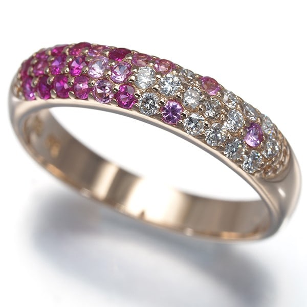 Ponte Vecchio Ring Sapphire 0.30Ct Diamond Piccolini Paved Us5 18K Rg: Ponte Vecchio Ring Sapphire 0.30Ct Diamond Piccolini Paved Us5 18K Rg The Ponte Vecchio Ring Sapphire 0.30Ct Diamond Piccolini Paved Us5 18K RG boasts an elegant design with a natural sapphire at its