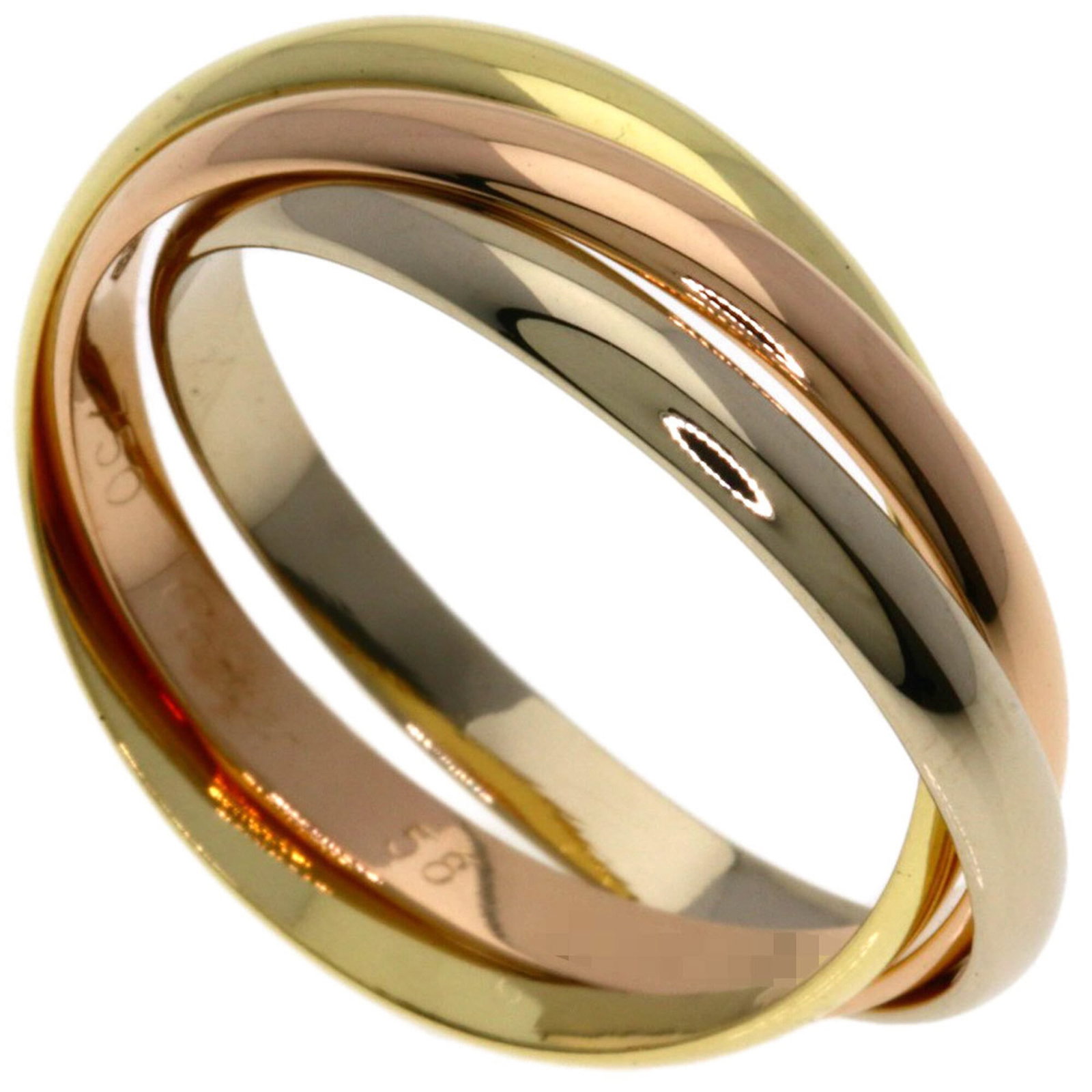 Pink Gold 18K Cartier Band Ring Yellow White: Pink Gold 18K Cartier Band Ring Yellow White Pink Gold 18K Cartier Band Ring Yellow White - A stylish and elegant ring featuring pink gold (18K), white gold (18K), and yellow gold (18K) in a sleek ban