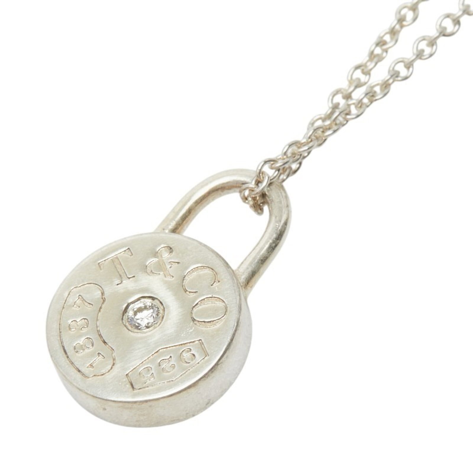 Tiffany & Co. 1837 1P Diamond Round Rock Necklace Sv925 Silver Women'S.: Tiffany & Co. 1837 1P Diamond Round Rock Necklace Sv925 Silver Women'S. Tiffany & Co. 1837 1P Diamond Round Rock Necklace is made from high-quality Silver 925 and features a stunning diamond pendant, 