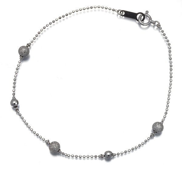 Bracelet Mirror Ball Bead Cut Ball Bead 18K 750 White Gold (1 of 4)