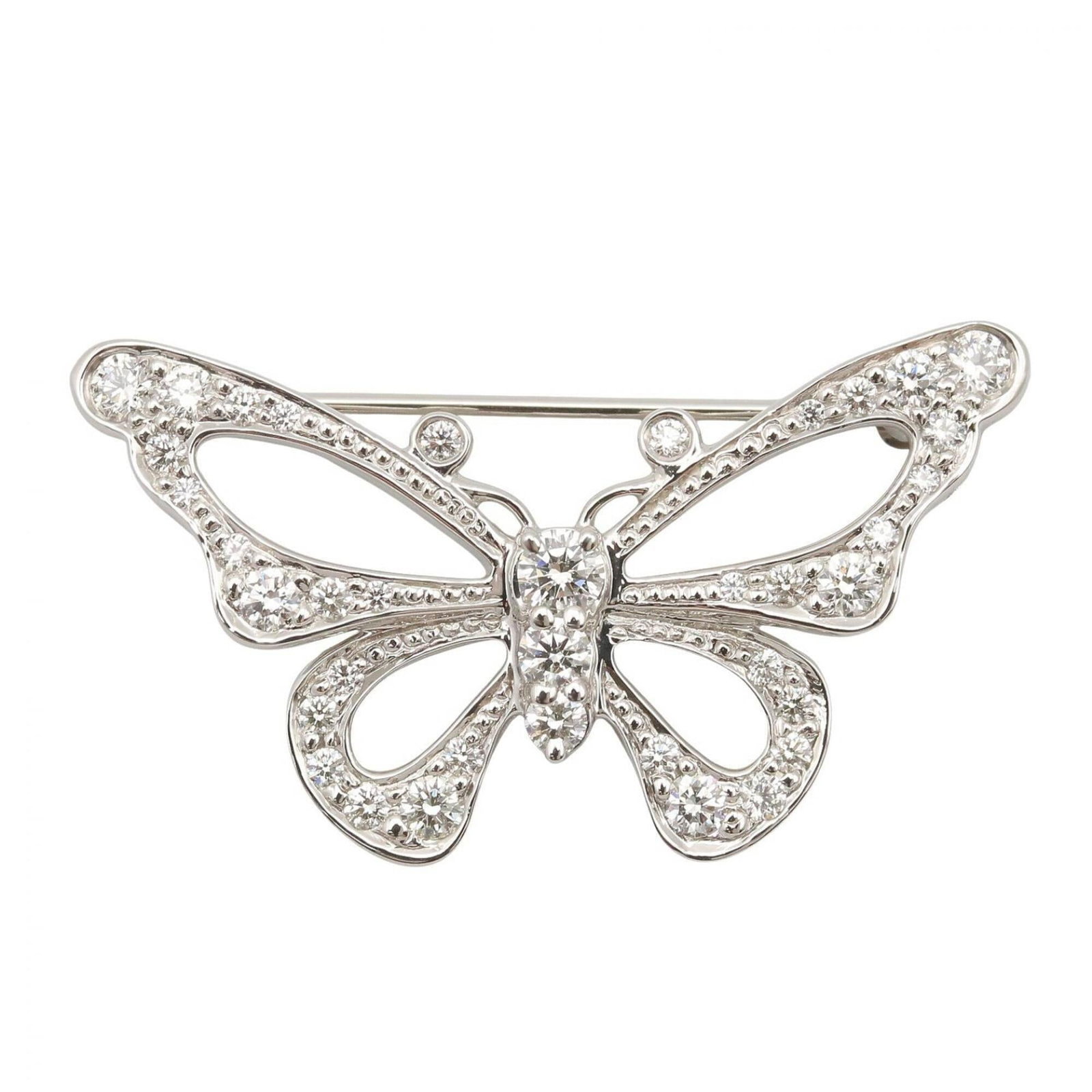 Platinum Brooch Tiffany 950: Platinum Brooch Tiffany 950 Platinum Brooch Tiffany 950 boasts a striking clear, silver stone and measures 17cm x 29.4cm in size, making it a visually impressive piece. Crafted from high-quality plati