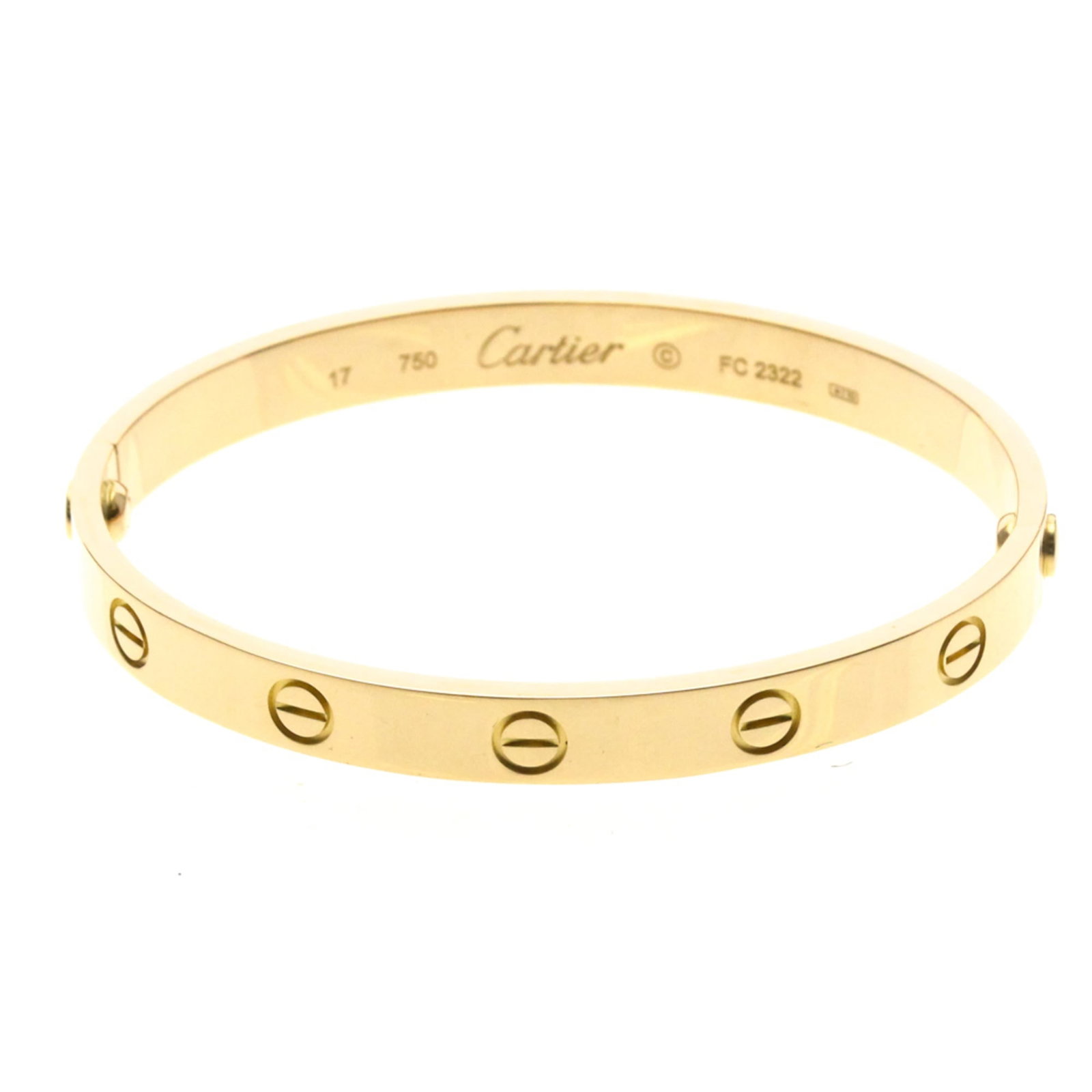 Cartier Charm Bracelet Pink Gold (18K): Cartier Charm Bracelet Pink Gold (18K) Cartier's iconic Love Bracelet in pink gold (18K) is a timeless fashion statement. This 17cm charm bracelet features a sleek design and measures 6.3cm in width, 
