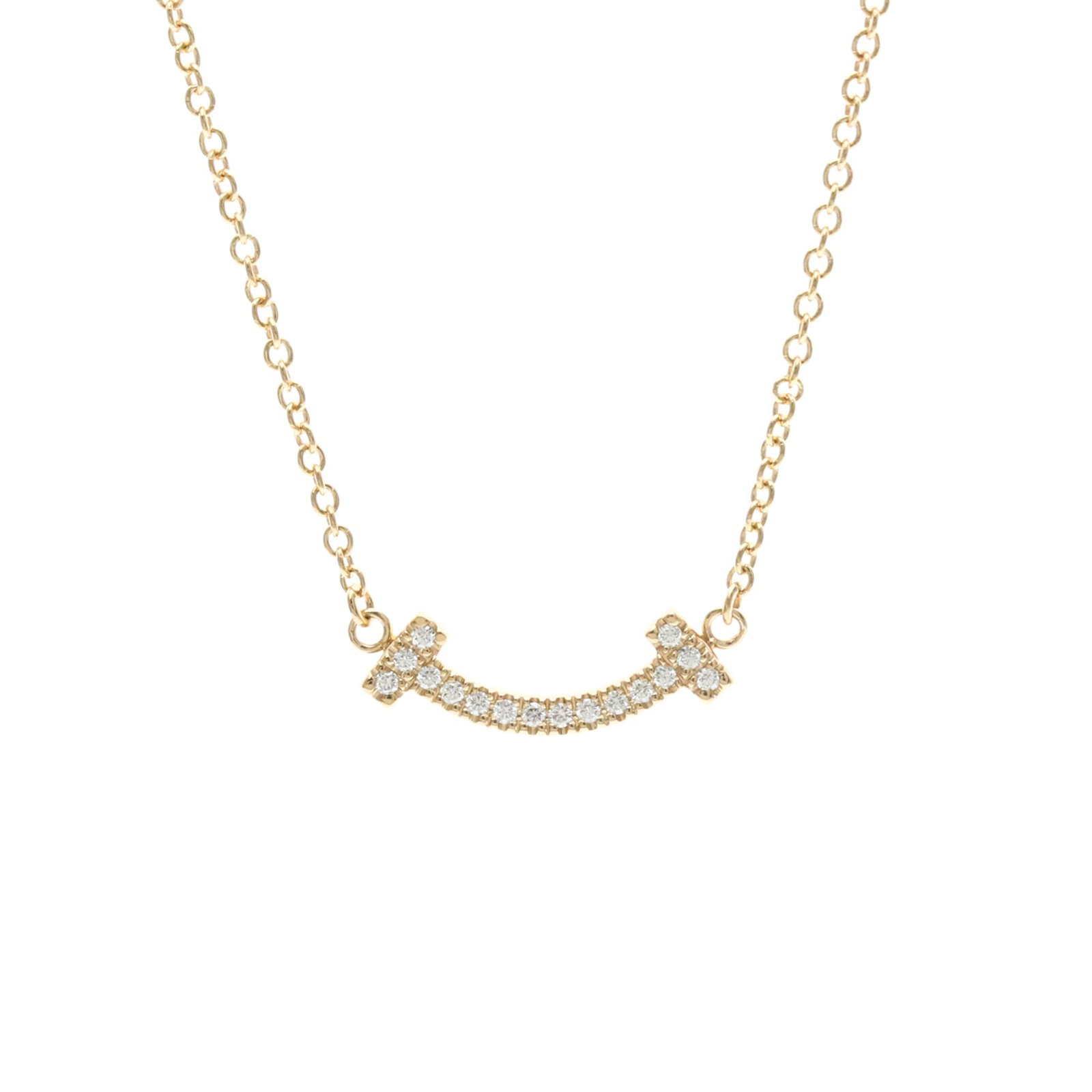 Tiffany T Smile Micro Size Necklace Pink Gold (18K) No Stone Menwomen Fashion Necklace (Pink Gold): Tiffany T Smile Micro Size Necklace Pink Gold (18K) No Stone Menwomen Fashion Necklace (Pink Gold) Pink gold (18K) necklace with a delicate micro size design, perfect for adding a touch of elegance to