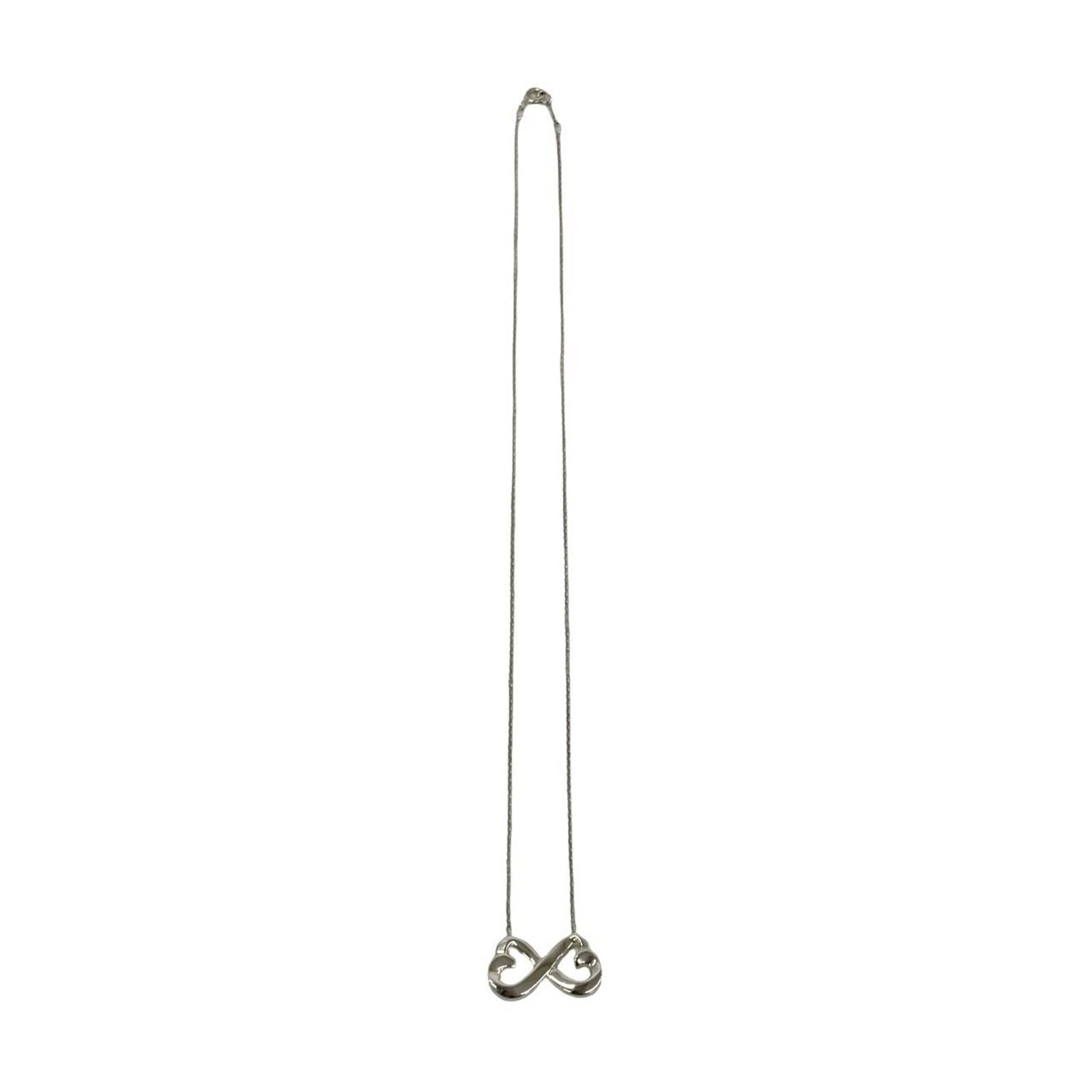 Tiffany&Co. Tiffany Double Loving Heart Necklace Sterling Silver 925 Pendant Accessory Silver Item: Tiffany&Co. Tiffany Double Loving Heart Necklace Sterling Silver 925 Pendant Accessory Silver Item Sterling silver necklace with a Tiffany&Co. pendant, featuring the iconic Double Loving Heart