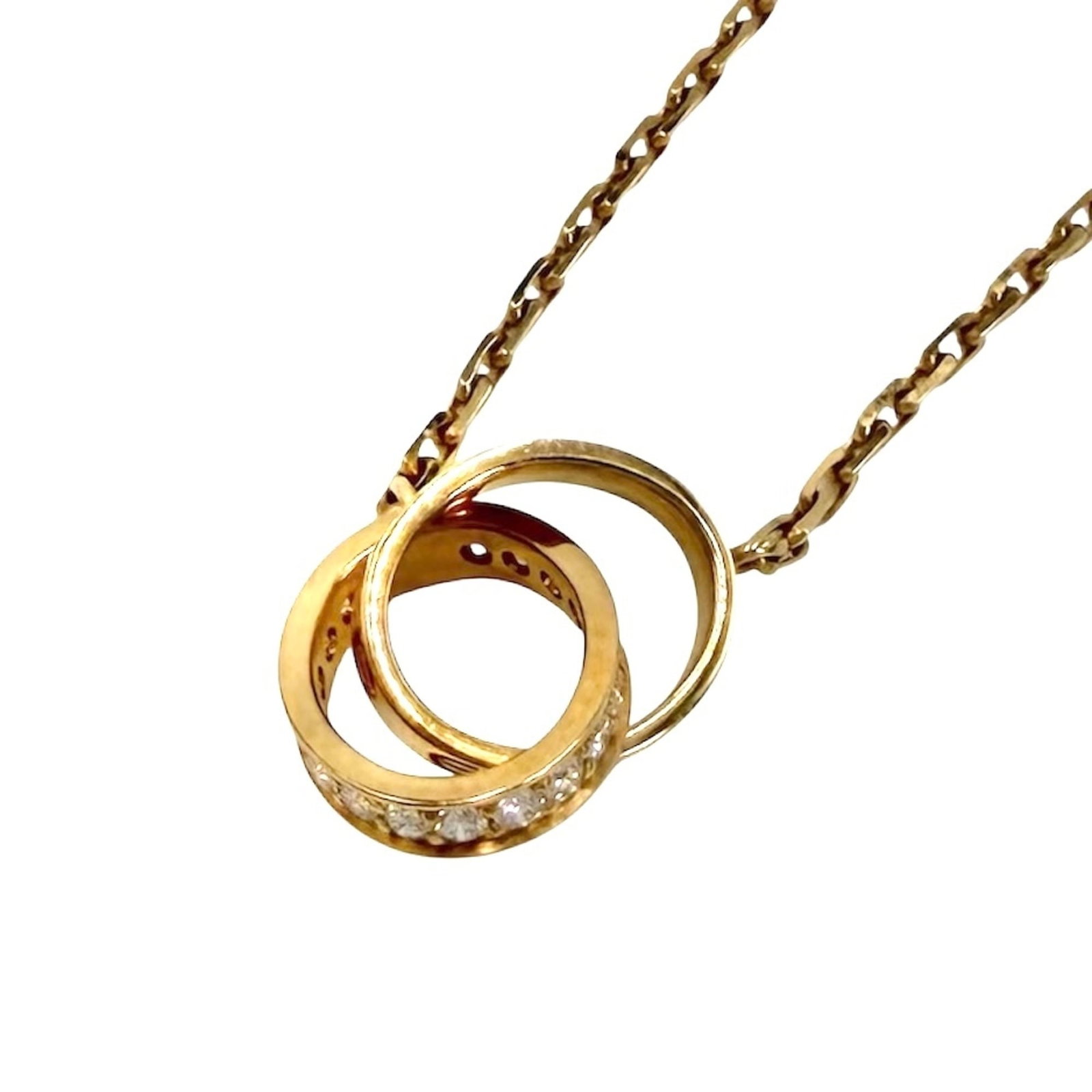 Cartier Women'S Baby Love Necklace Au750 18K Yellow Gold Screw-Type Diamond Approx. 6.1G (1 of 7)
