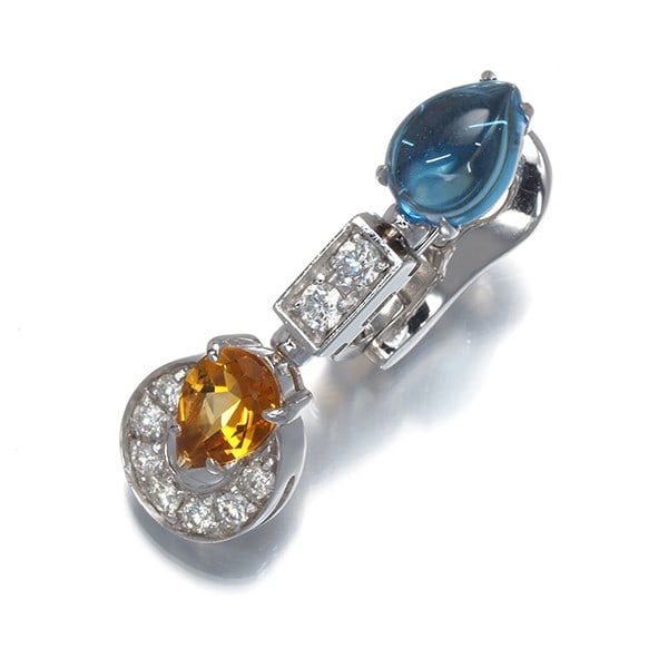 Bvlgari Single Earring Topaz Diamond Citrine in White Gold (1 of 5)