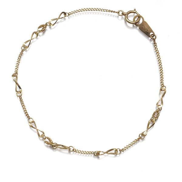 Chain Infinity Bracelet 18K 750 Yellow Gold: Chain Infinity Bracelet 18K 750 Yellow Gold 18K yellow gold chain bracelet with an inner circumference of 17.5cm and a design width of 2.4mm, crafted from high-quality 750 gold material. This elegant 
