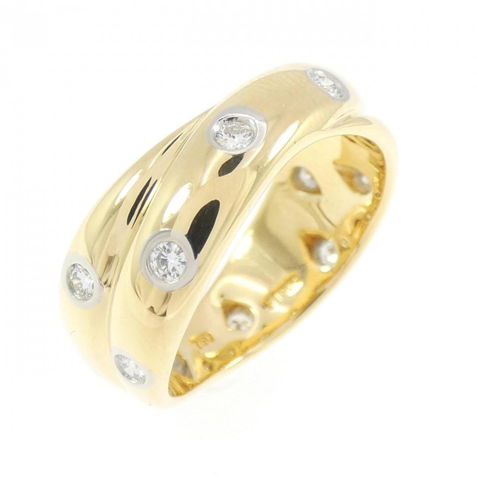 Tiffany Band Ring Platinum 950 Yellow Gold (18K): Tiffany Band Ring Platinum 950 Yellow Gold (18K) Platinum 950, Yellow gold (18K) band ring from Tiffany features a diamond stone and is available in US size 6. This elegant design showcases the luxury